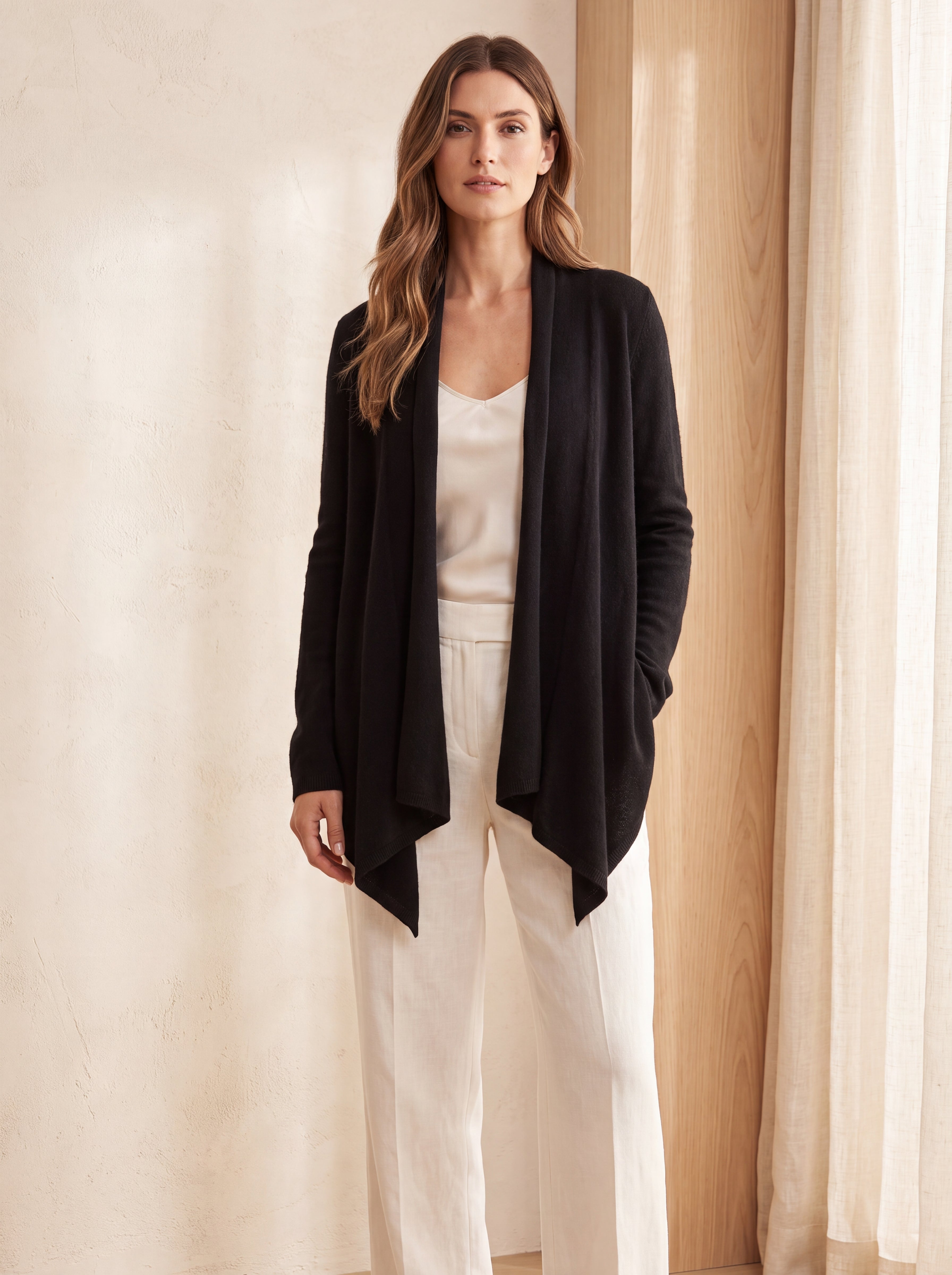 Women’s Pure Cashmere Front-Tail Open Cardigan