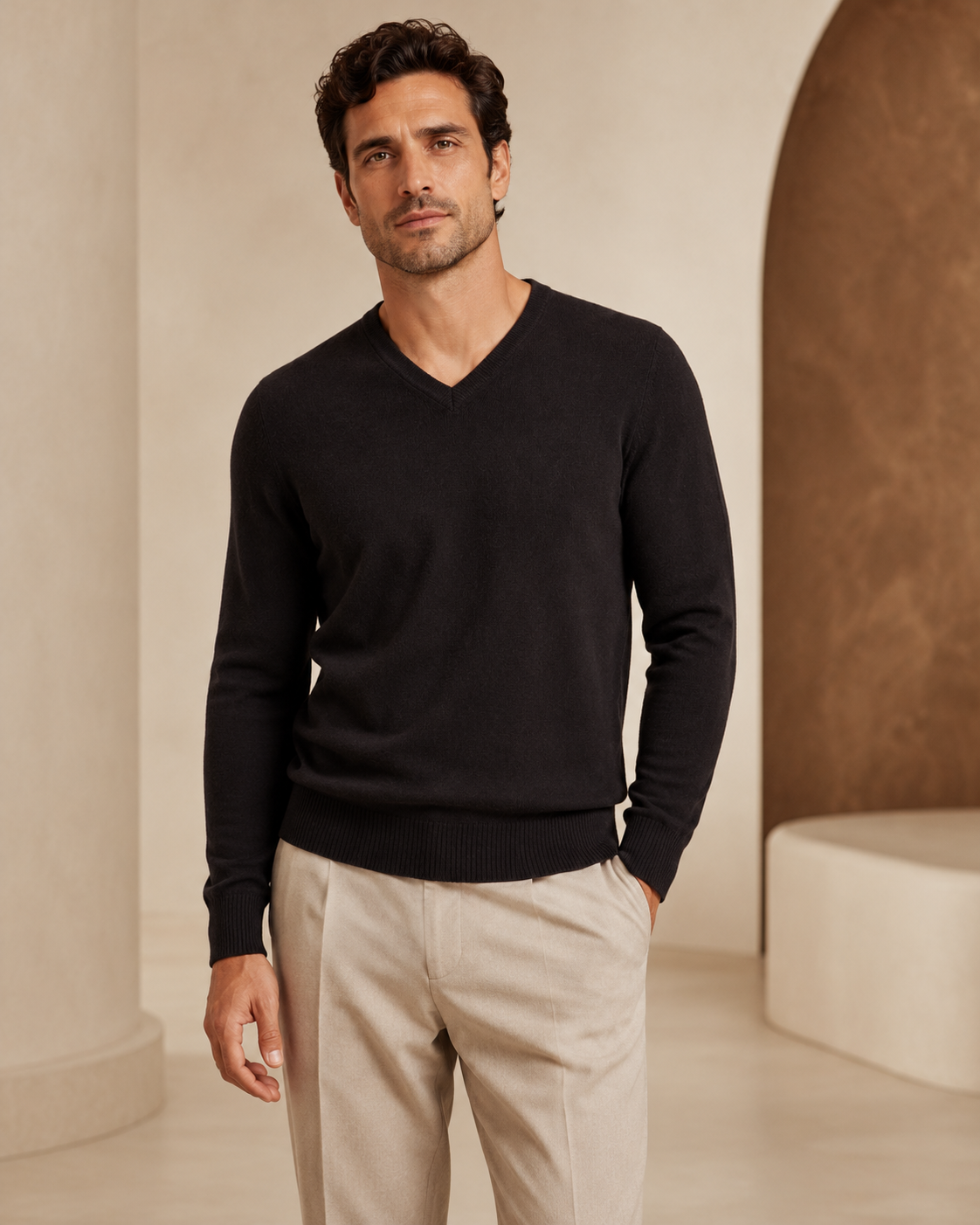 Men's V-Neck Cashmere Sweater