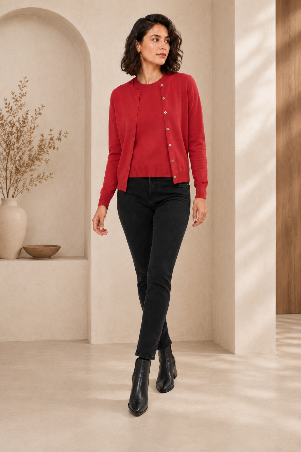 Women's Cashmere Cardigan Twin Sweater Set