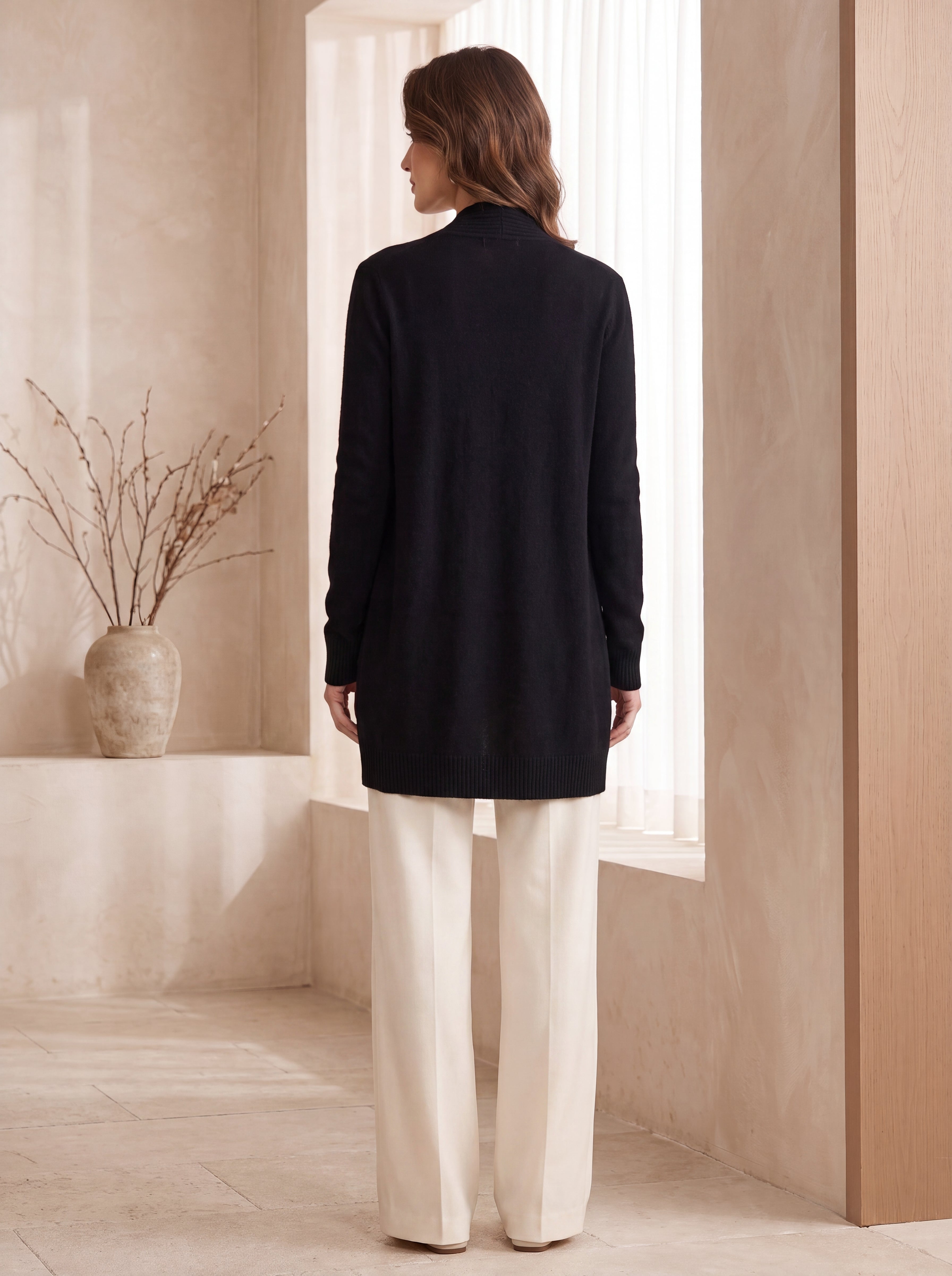 Luxurious 100% Cashmere Cardigan Sweater With An Open Front