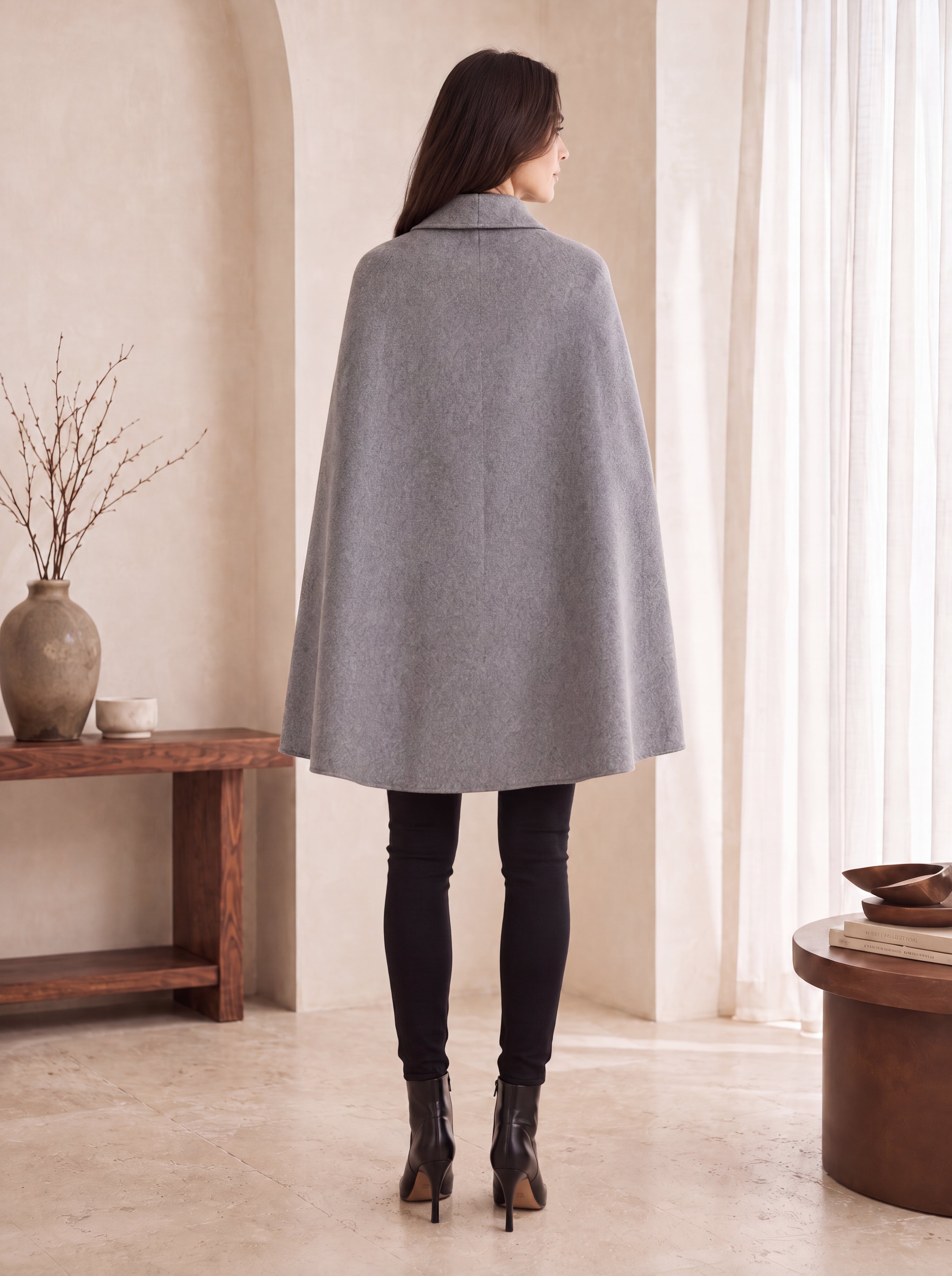 Pure Cashmere Cape Style Coat