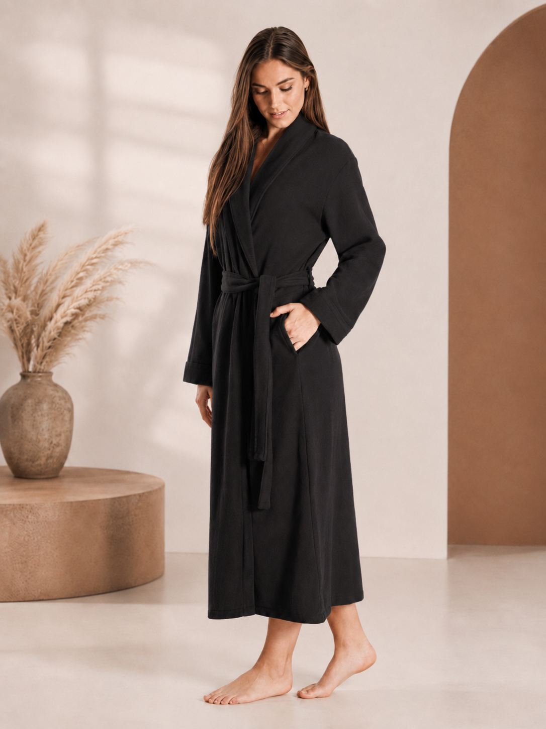 Pure Cashmere Robe for Women - Model Image 4
