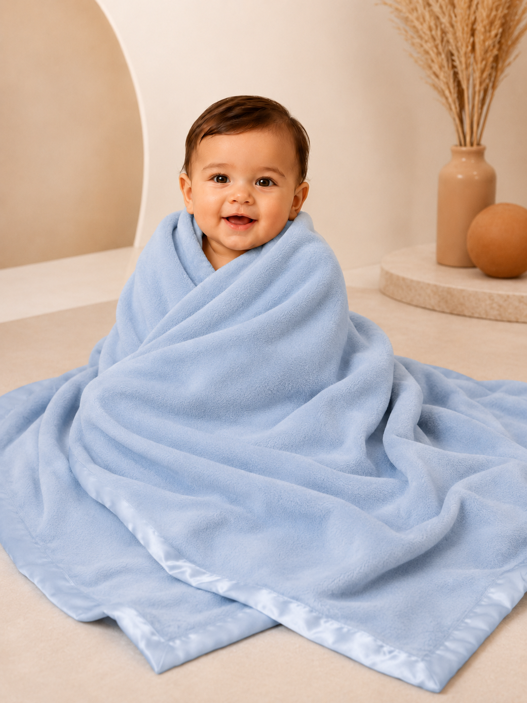 Pure Cashmere Baby Blanket in Baby Blue
