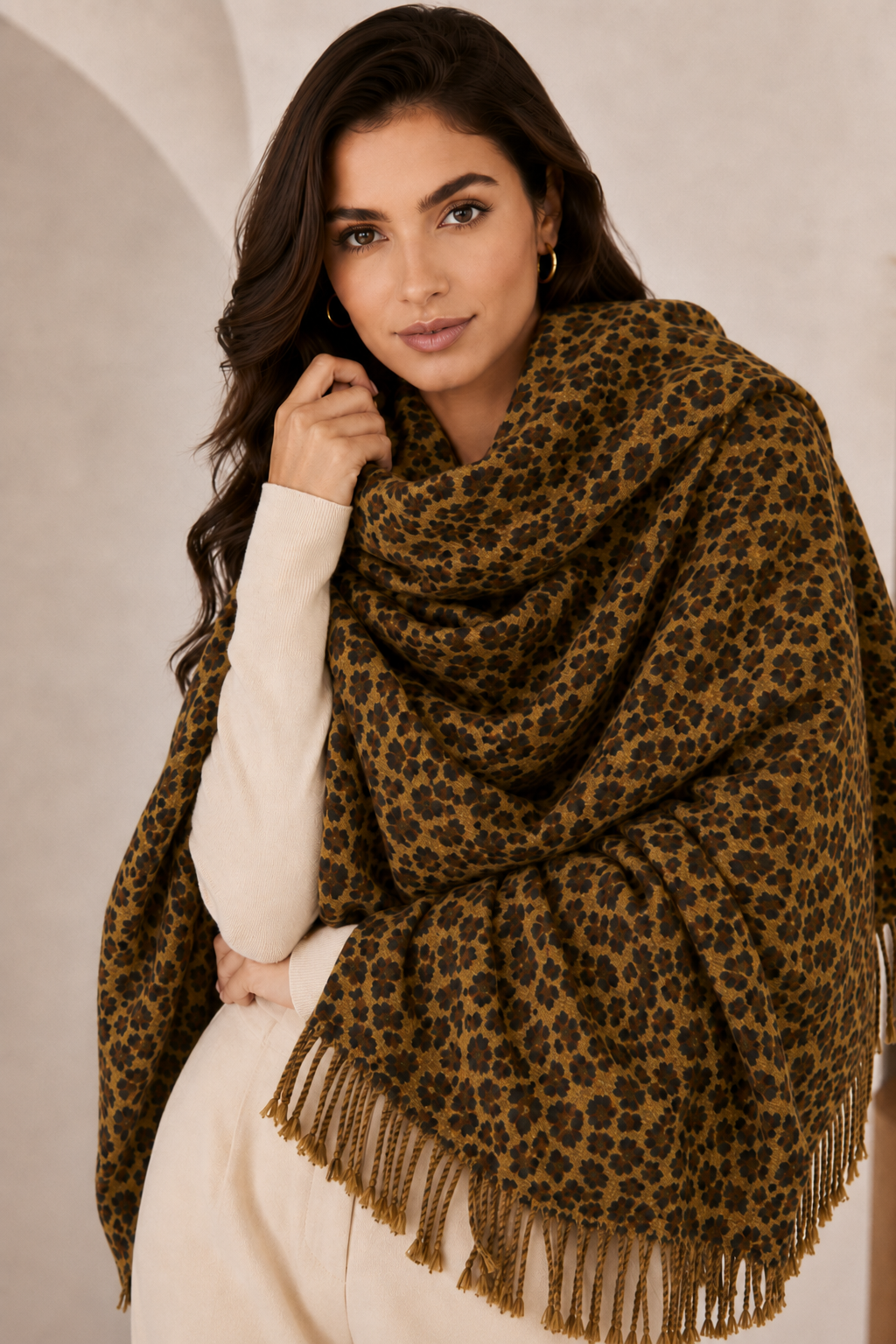 Leopard Print Cashmere Throw