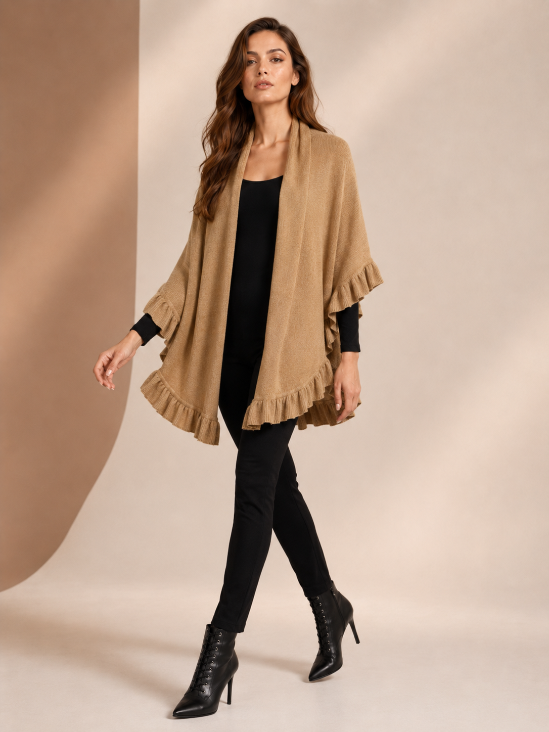 Pure Cashmere Ruffle Wrap