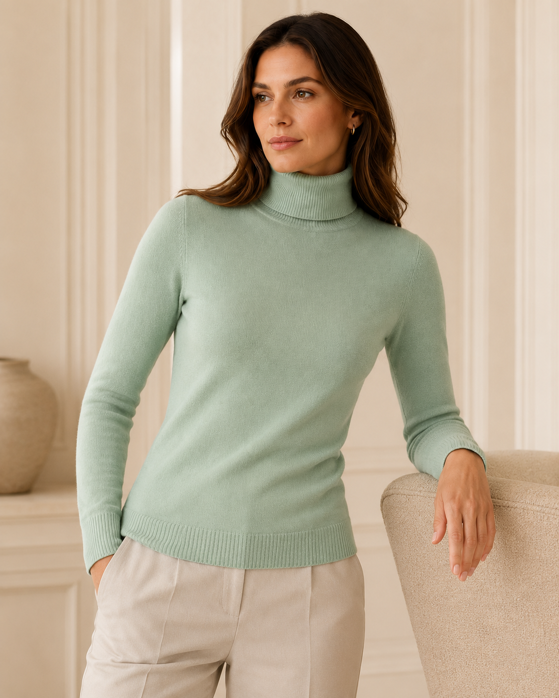 Women's Pure Cashmere Turtle Neck Sweater