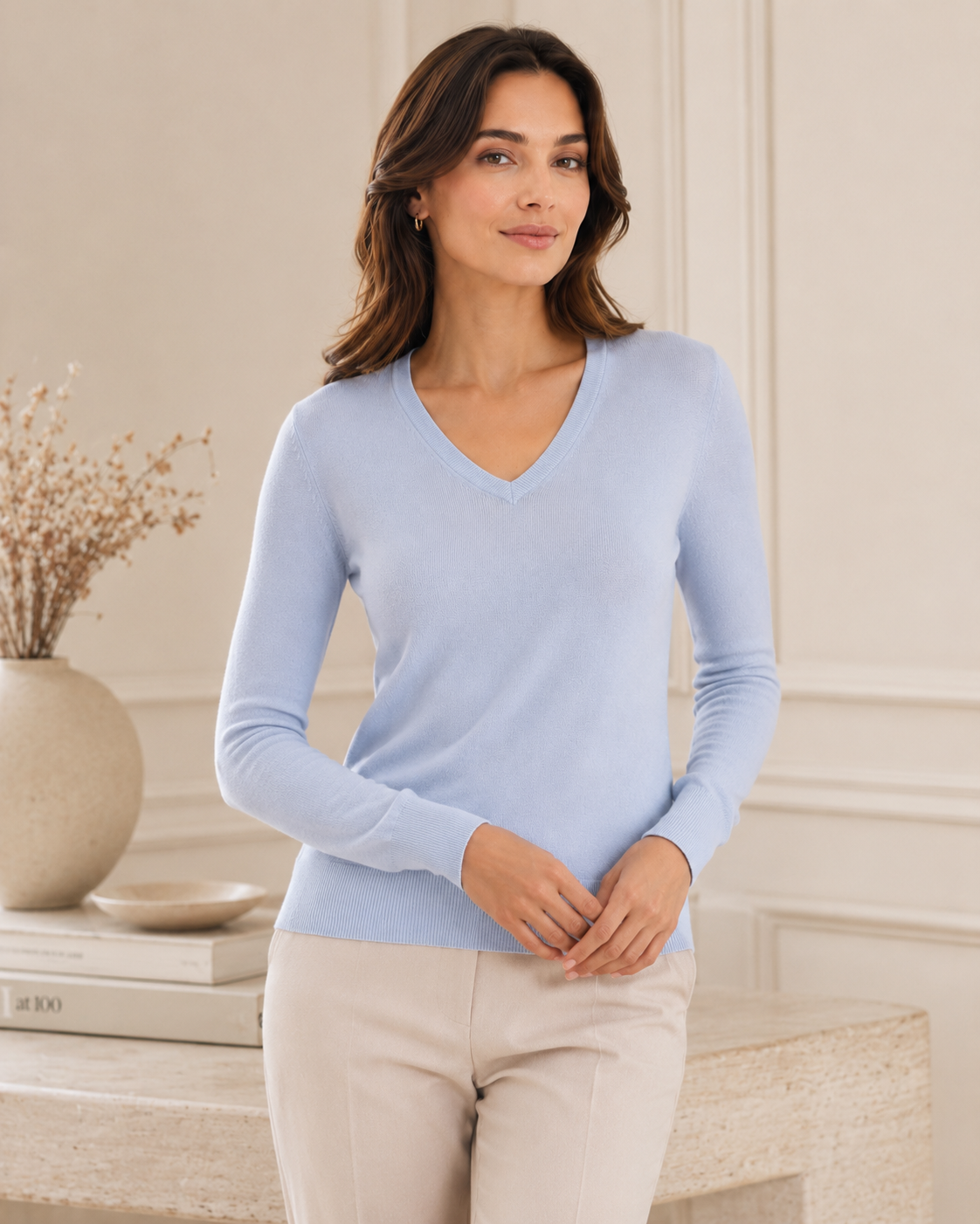Women's Cashmere V-Neck Sweater