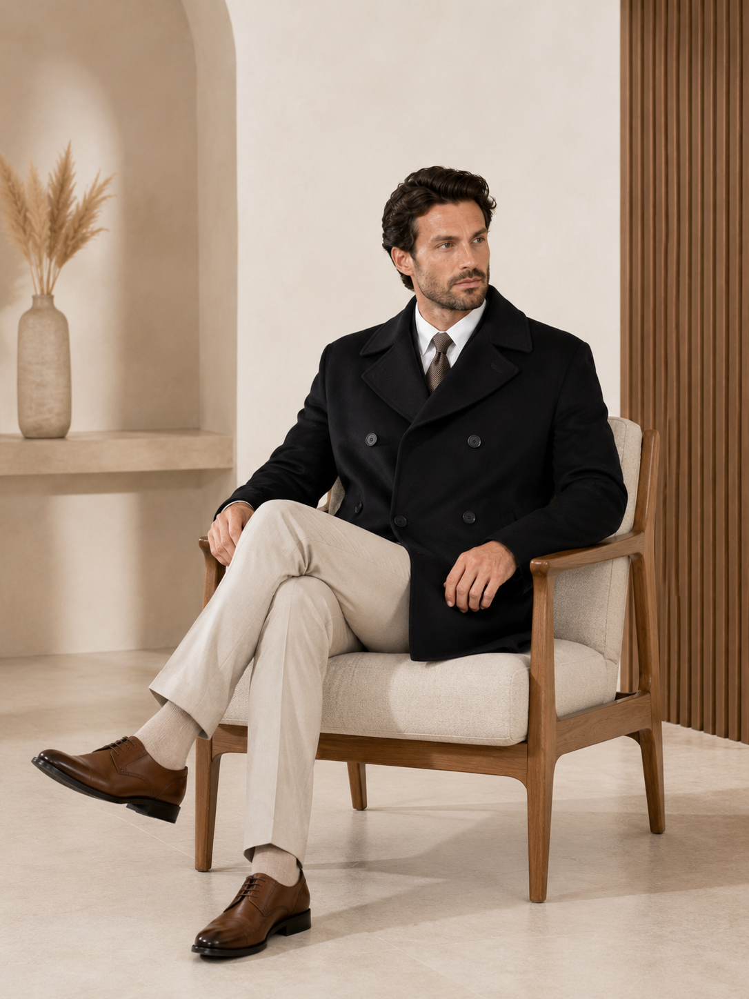 Men's Cashmere Pea Coat