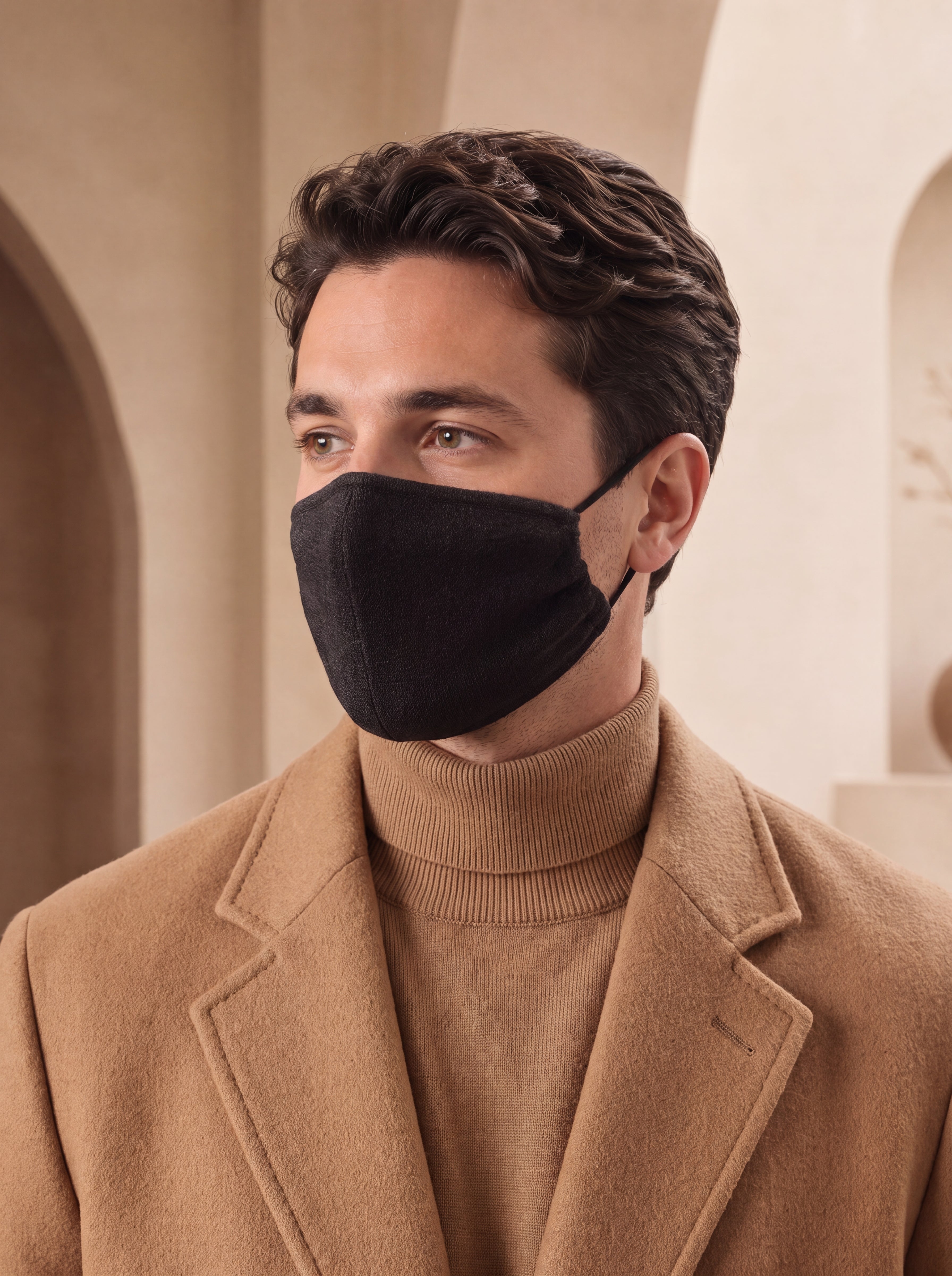 Cashmere Face Mask in Black