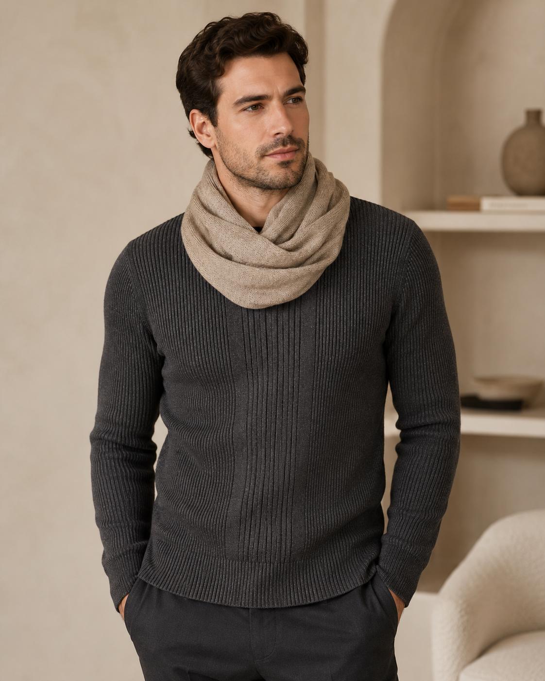 Pure Cashmere Infinity Scarf-Unisex