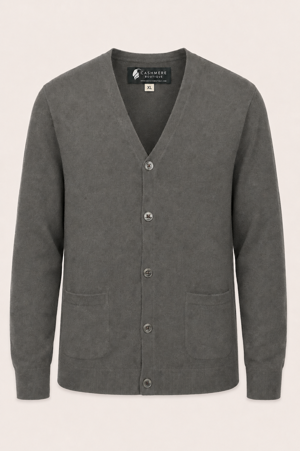 Men's Cashmere Cardigan - Charcoal