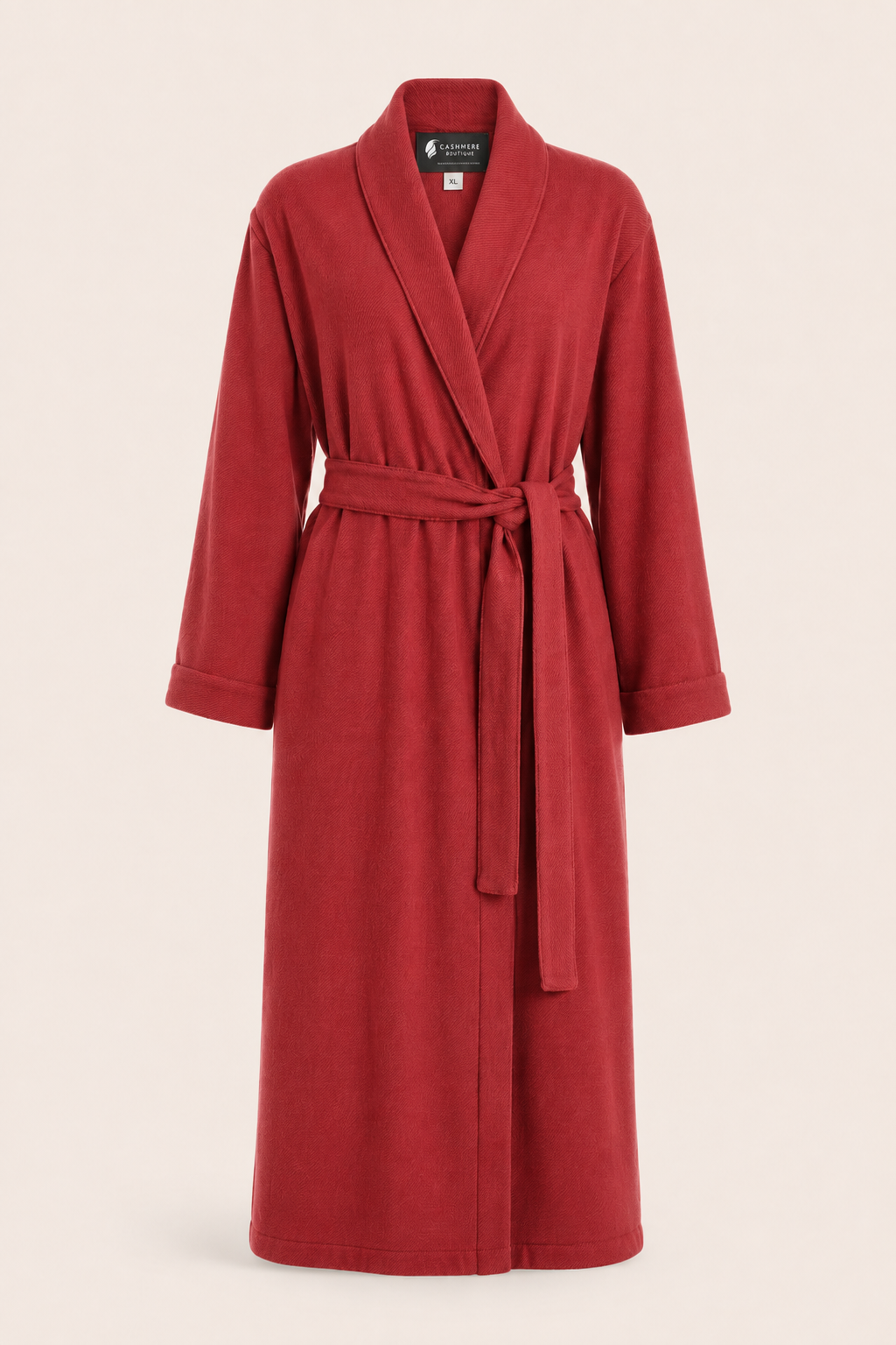 Pure Cashmere Robe for Women - Crimson