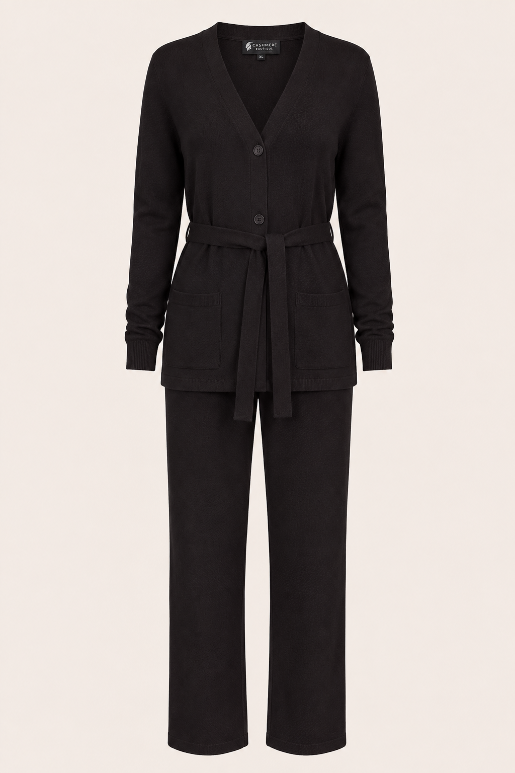 Pure Cashmere Lounge and Pajama Set for Women - Black