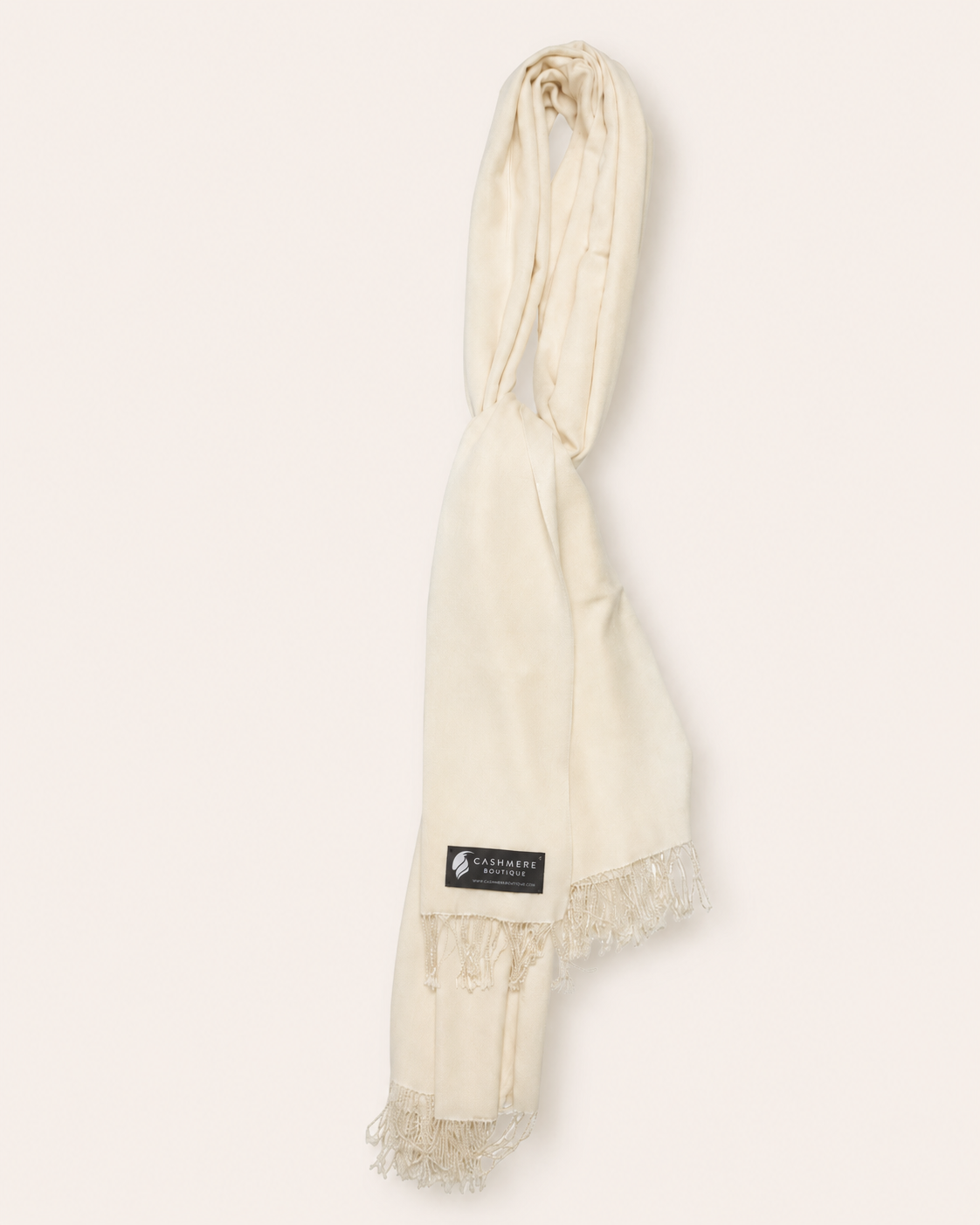 Pashmina Shawl With Beaded Tassels - Vanilla - Vanilla