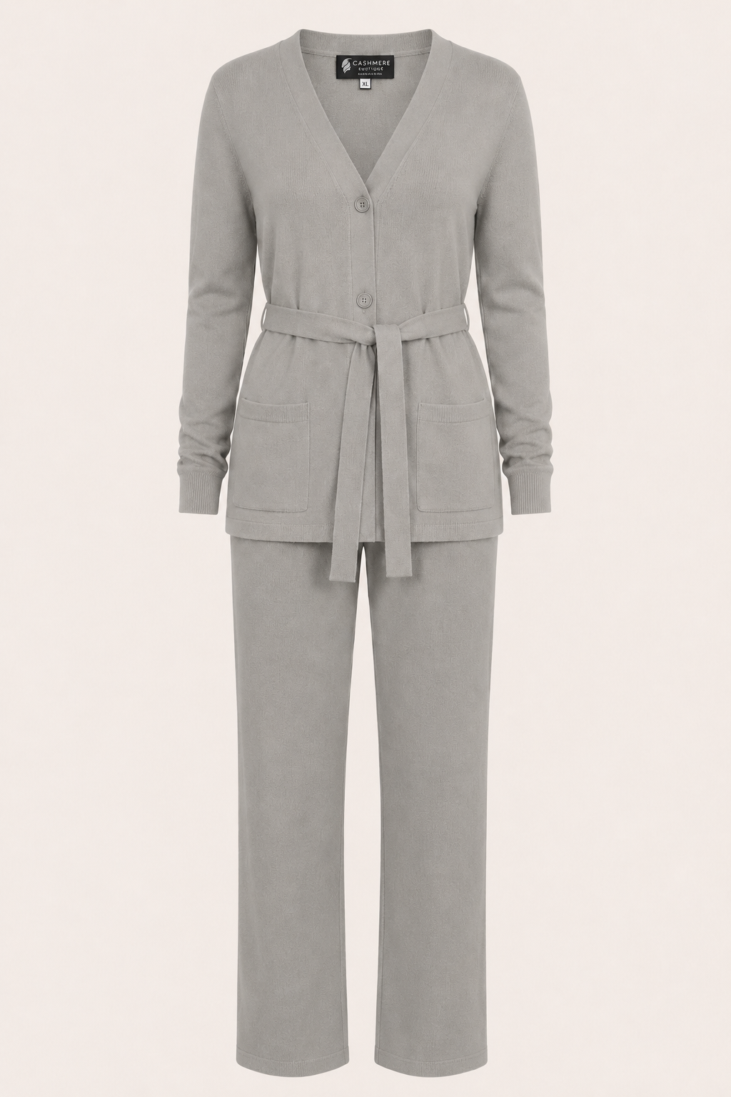 Pure Cashmere Lounge and Pajama Set for Women - Faded Pewter