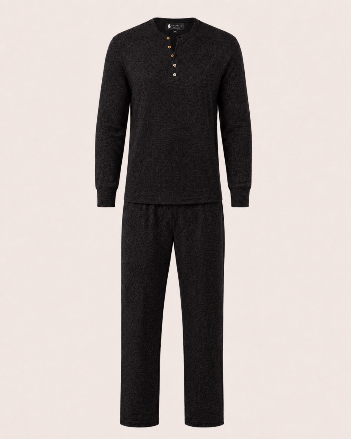Unisex Trouser & Sweater Lounge Set in Pure Cashmere - Black