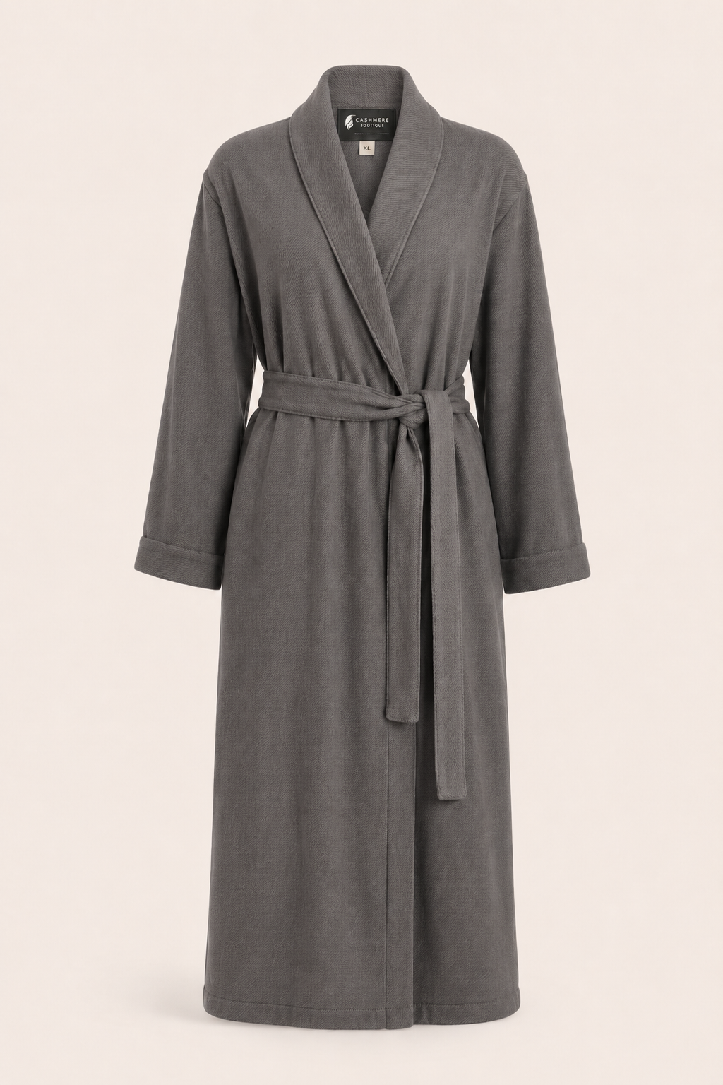 Pure Cashmere Robe for Women - Charcoal