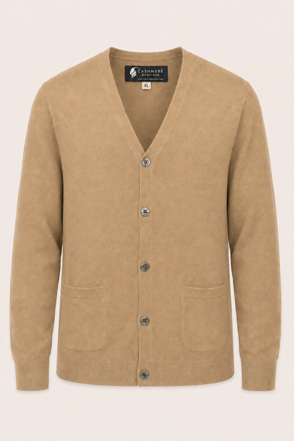 Men's Cashmere Cardigan - Camel