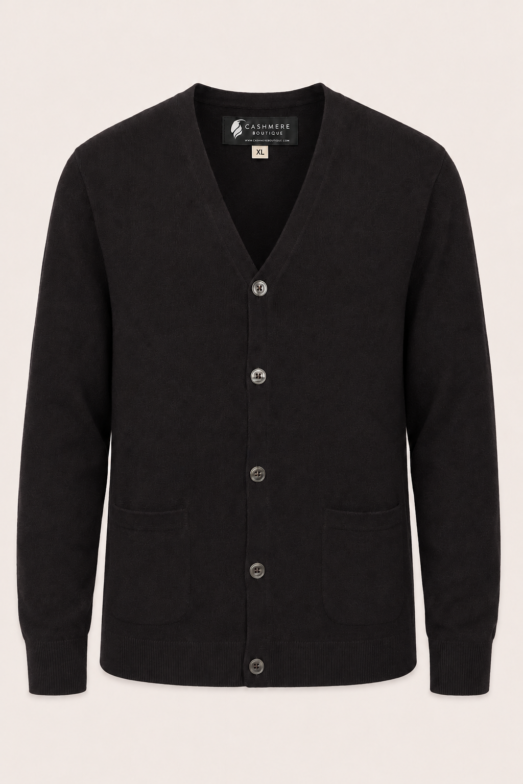 Men's Cashmere Cardigan - Black