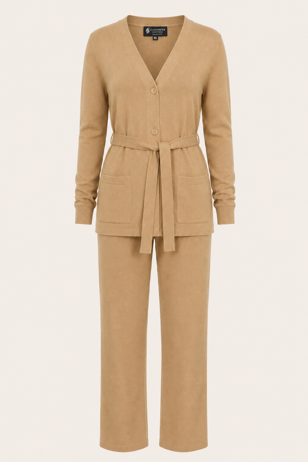 Pure Cashmere Lounge and Pajama Set for Women - Camel
