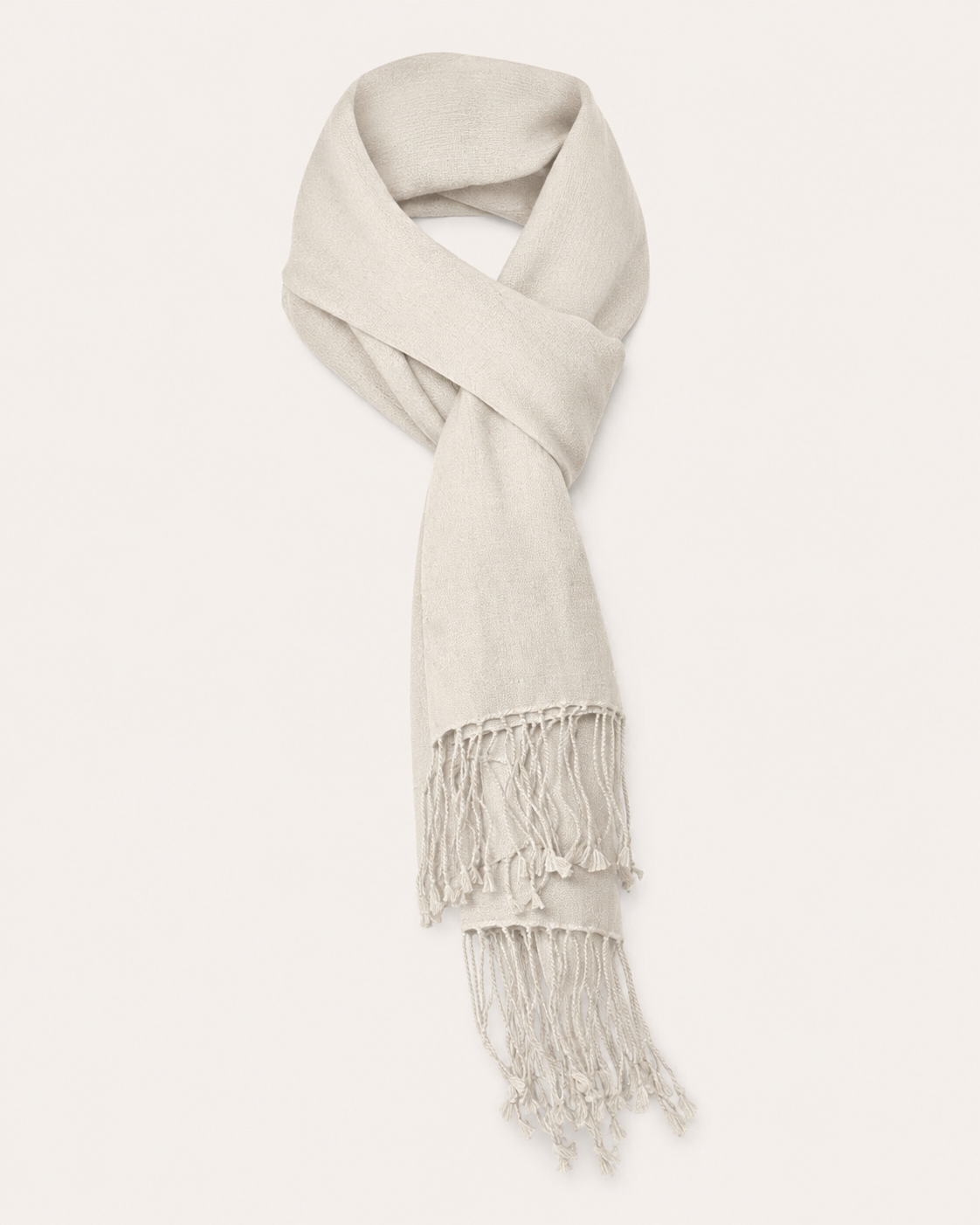 Cashmere and Silk Scarf - Natural White