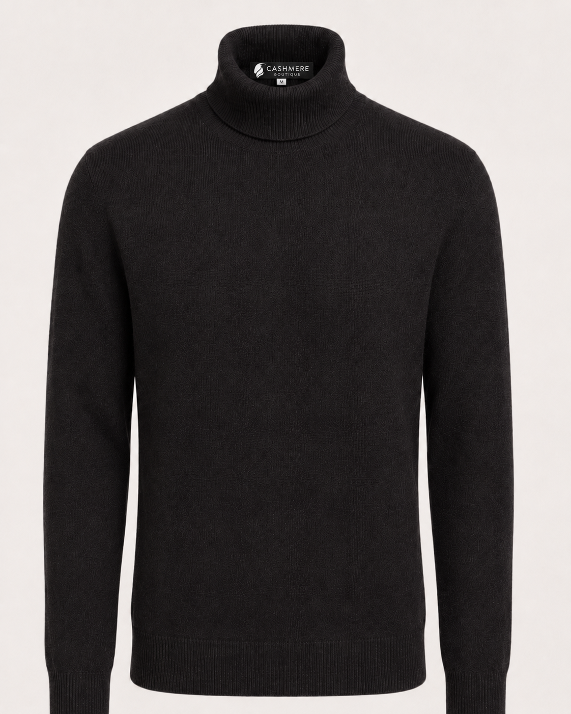 Men's Turtleneck in Pure Cashmere - black