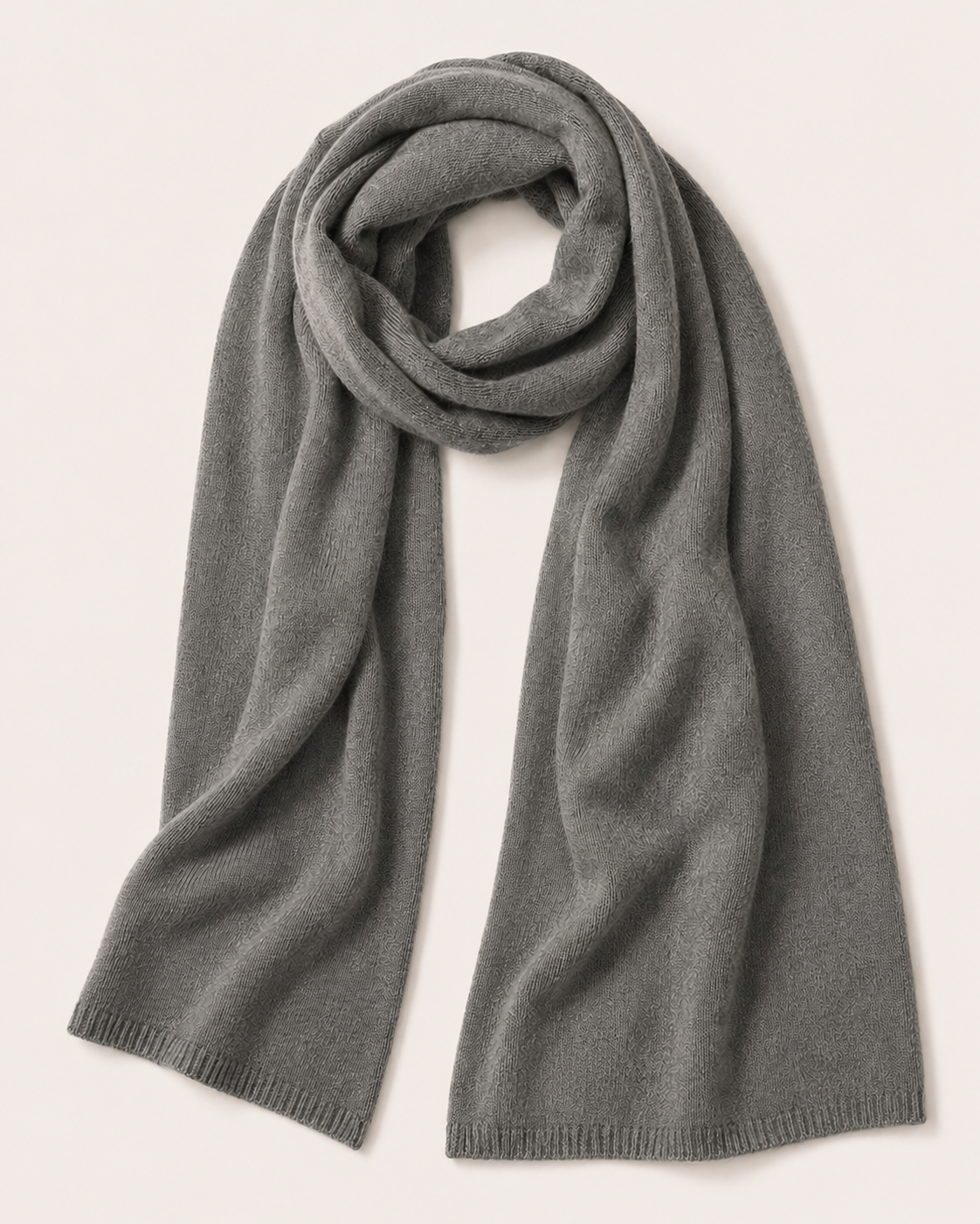 Unisex Cashmere Knitted Scarf - faded pewter