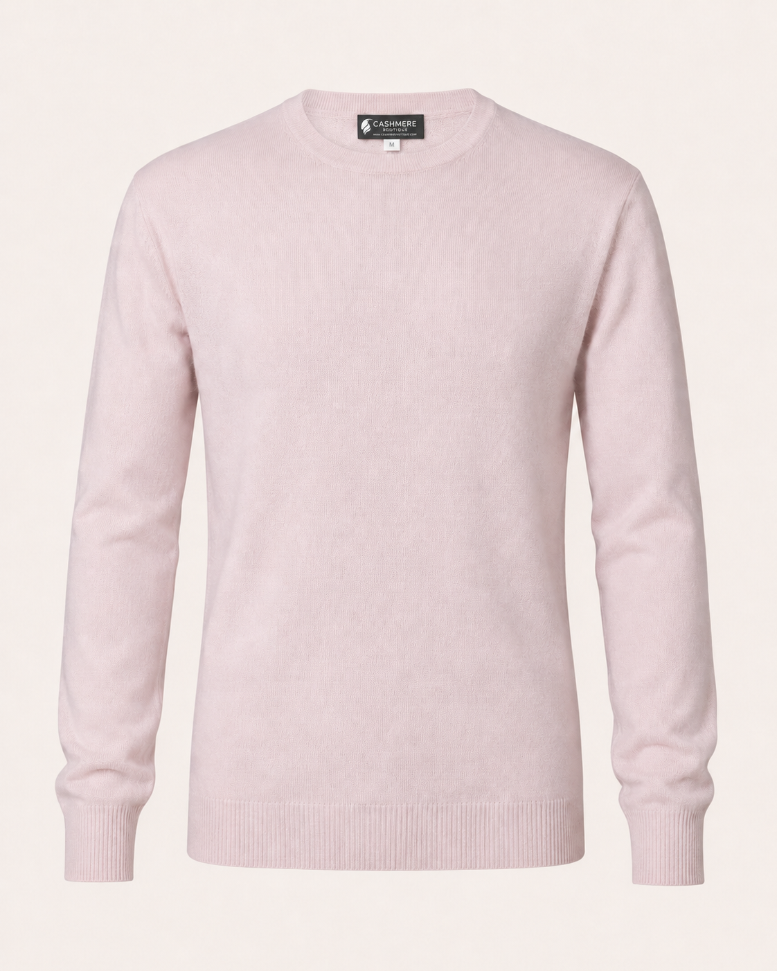 Pure Cashmere Crew Neck Spring Sweater for Men - pale blossom