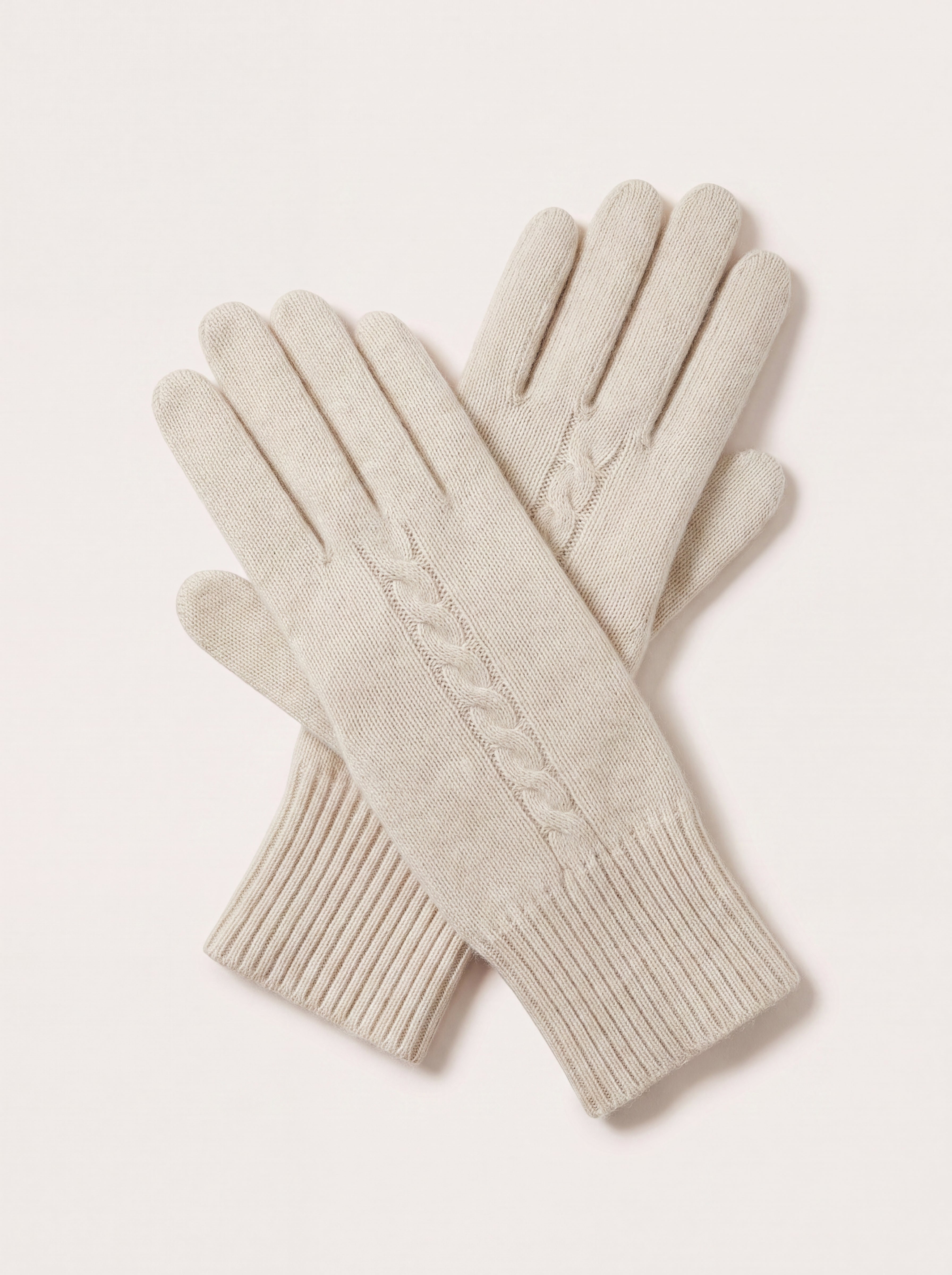 Pure Cashmere Unisex Gloves - Vanilla