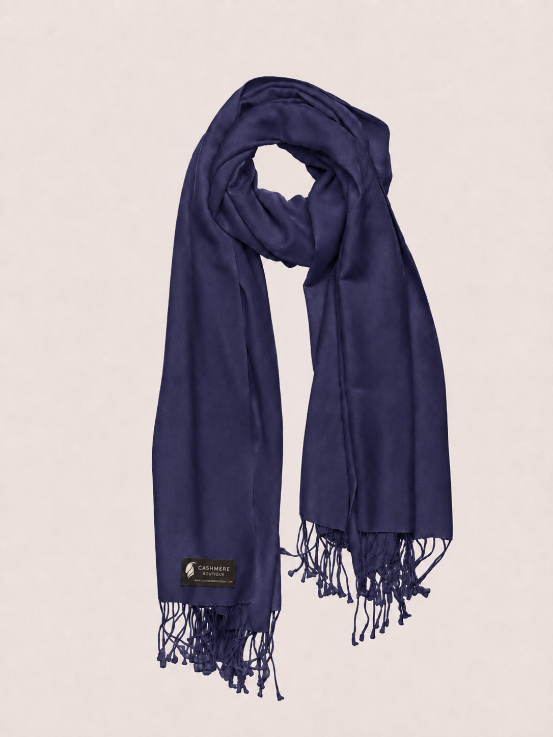 Pashmina and Silk Wrap - Navy