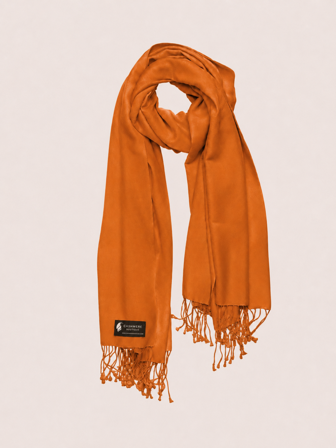 Pashmina and Silk Wrap - Tangerine