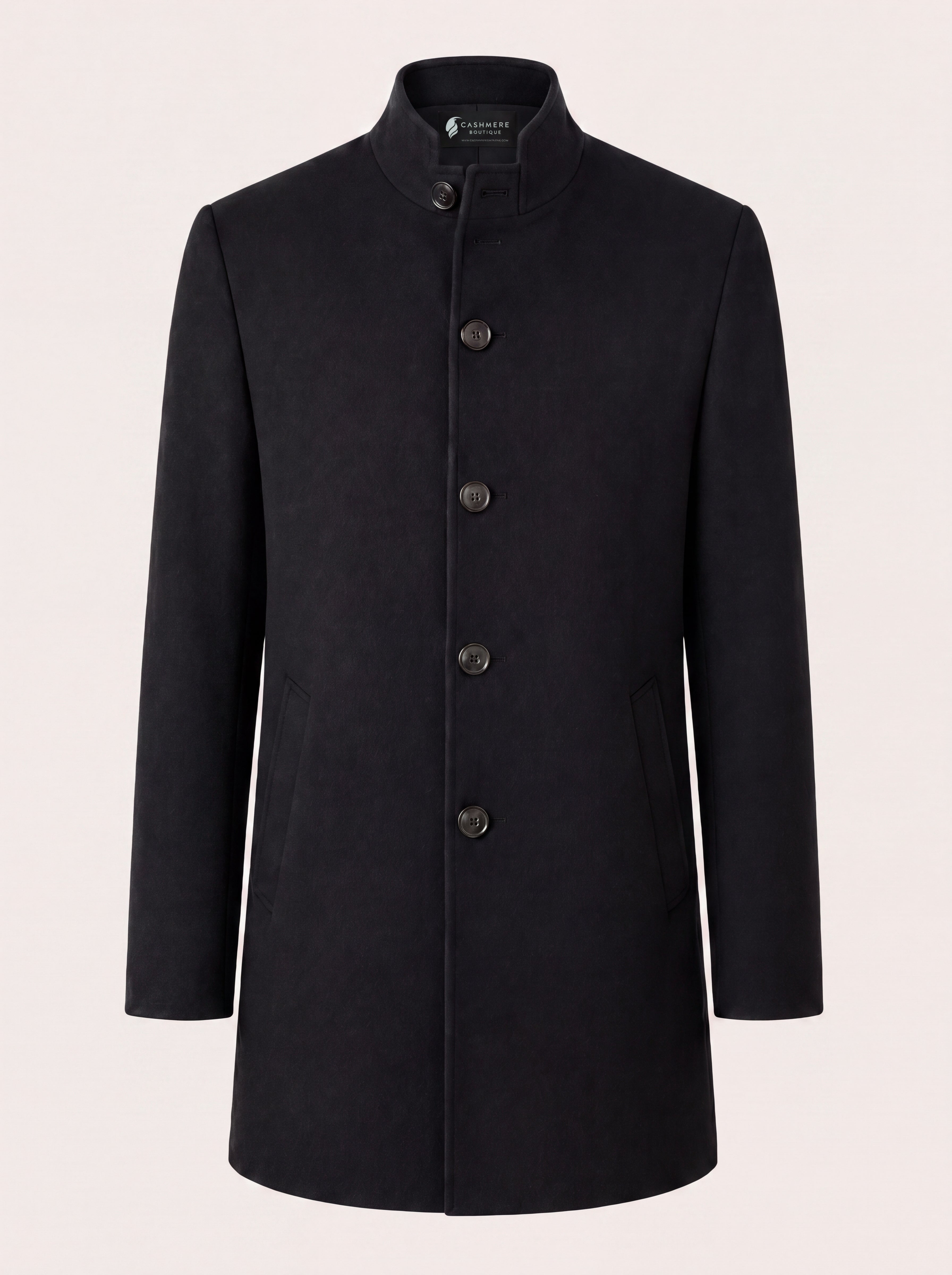 Men's Pure Cashmere Hip Length Car Coat