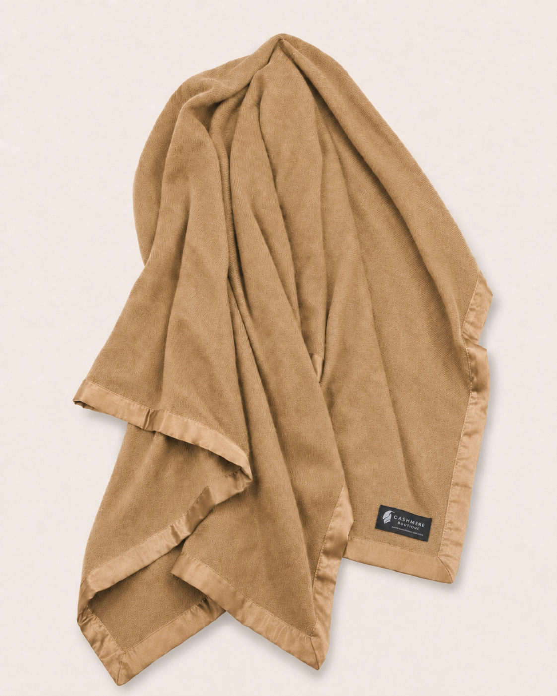 Pure Cashmere Twin Blanket in 4 Ply - Camel