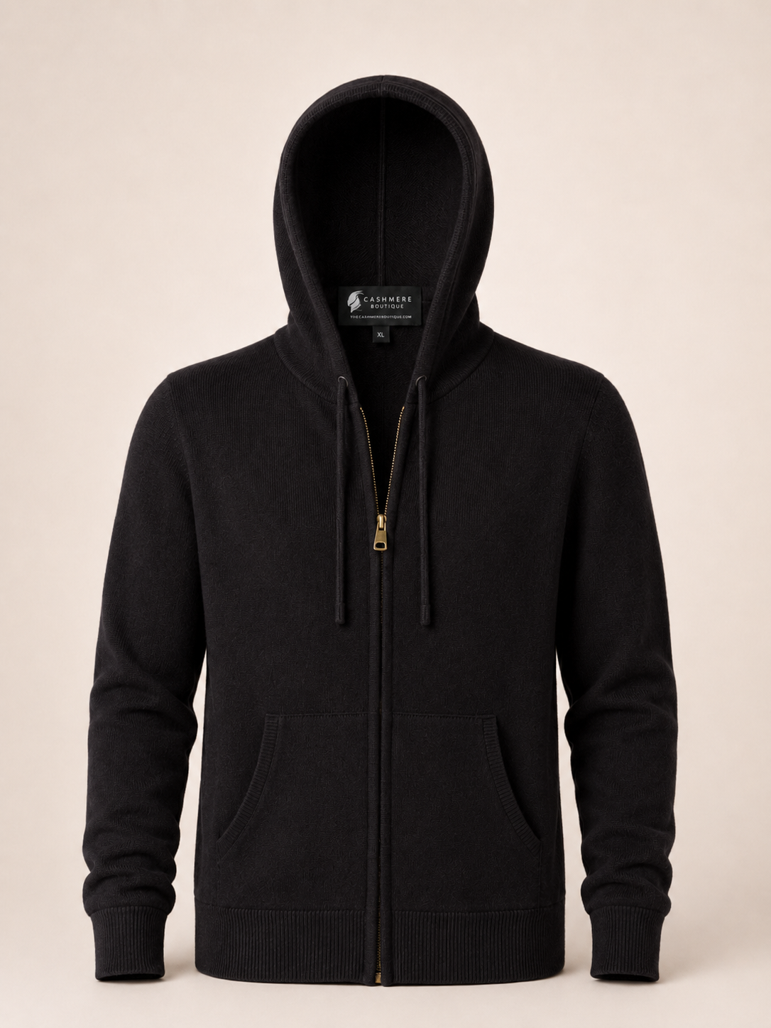 Pure Cashmere Unisex Hoodie - Black