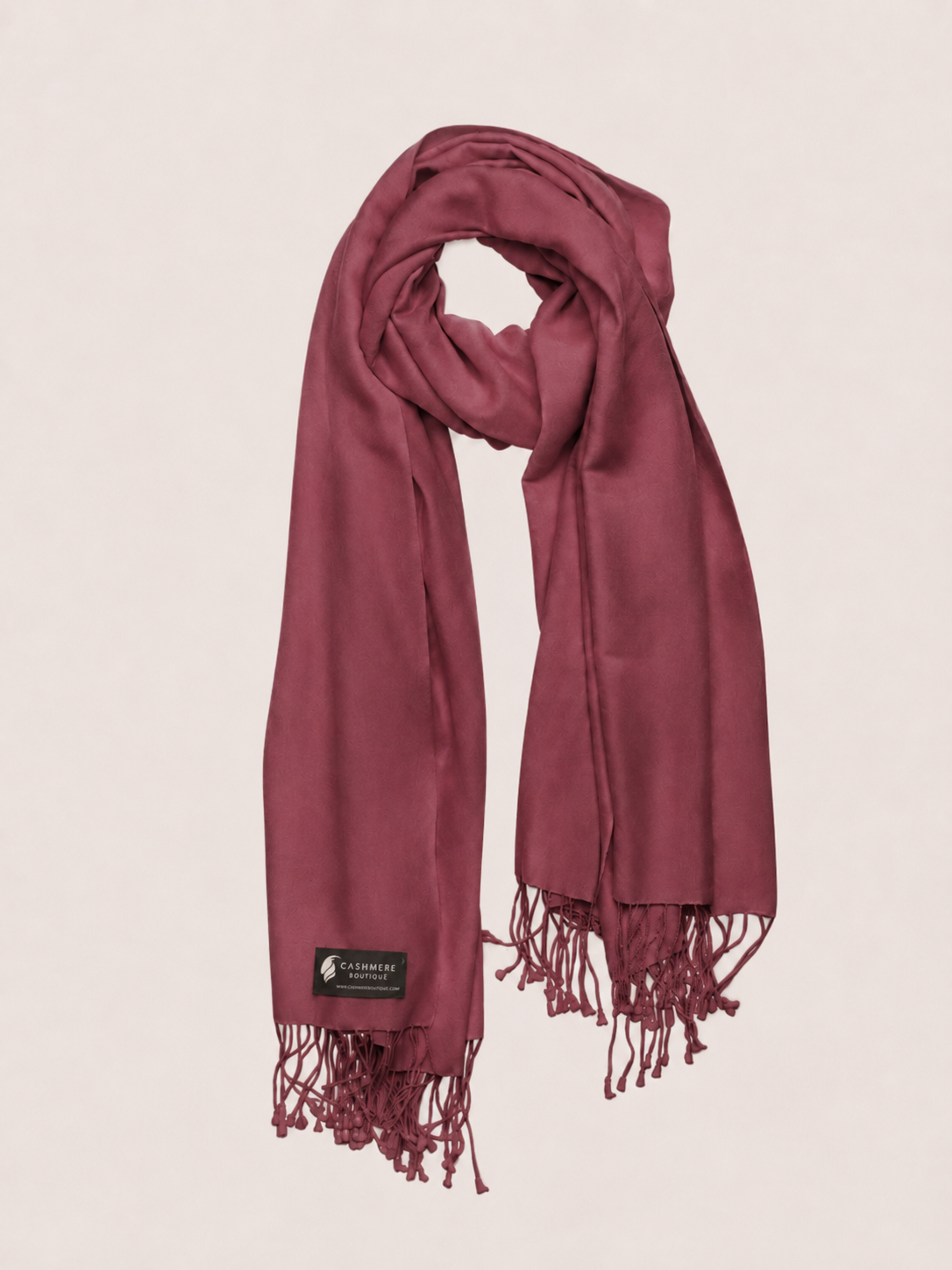 Pashmina and Silk Wrap - Burgundy