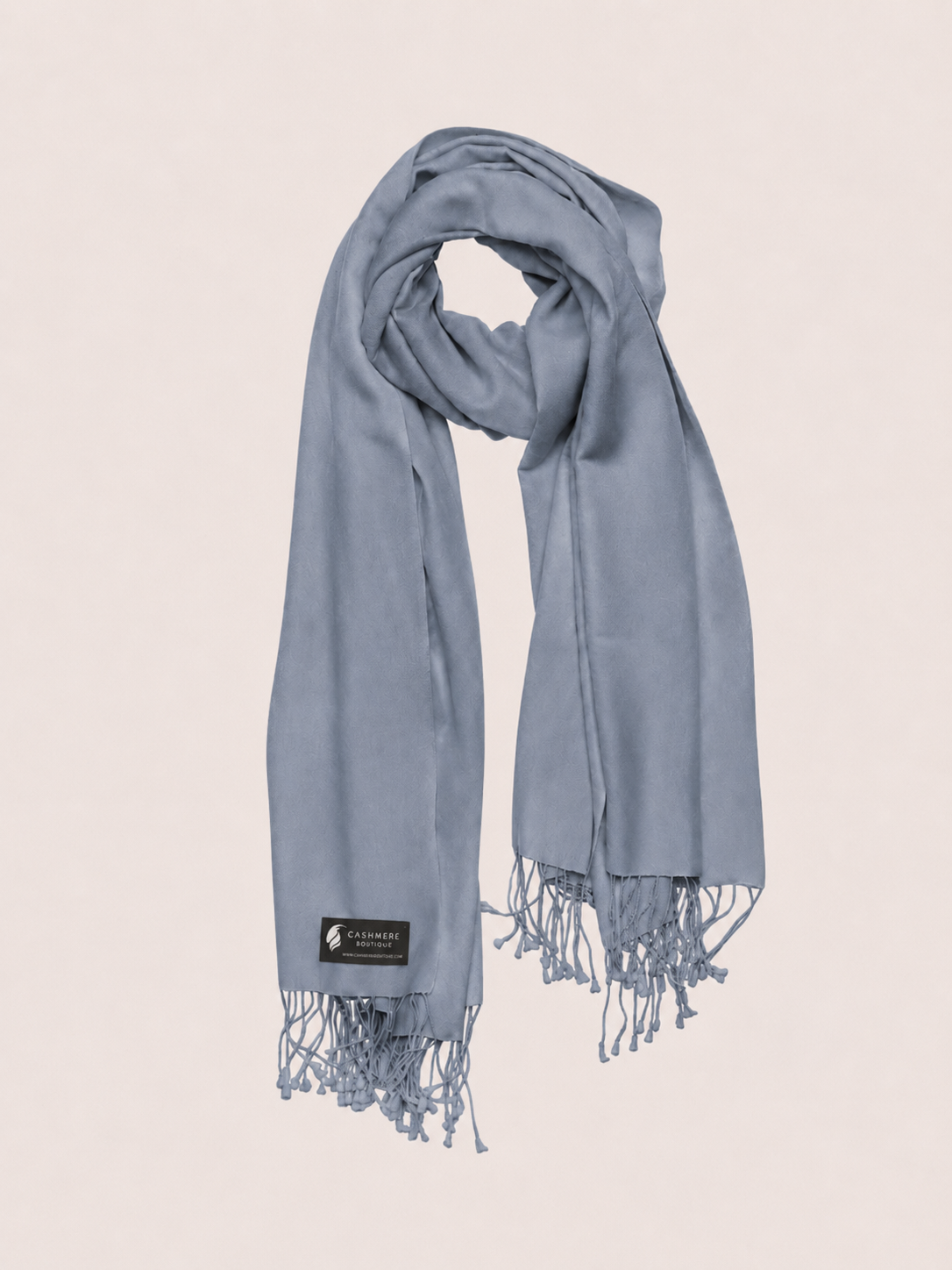 Pashmina and Silk Wrap - Silver Blue