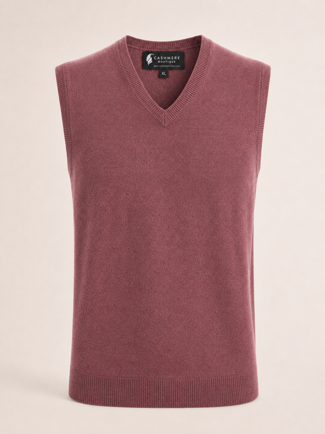 Men's Cashmere Vest - Burgundy