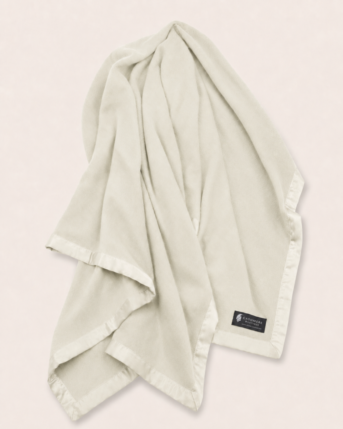 Pure Cashmere Twin Blanket in 4 Ply - Vanilla