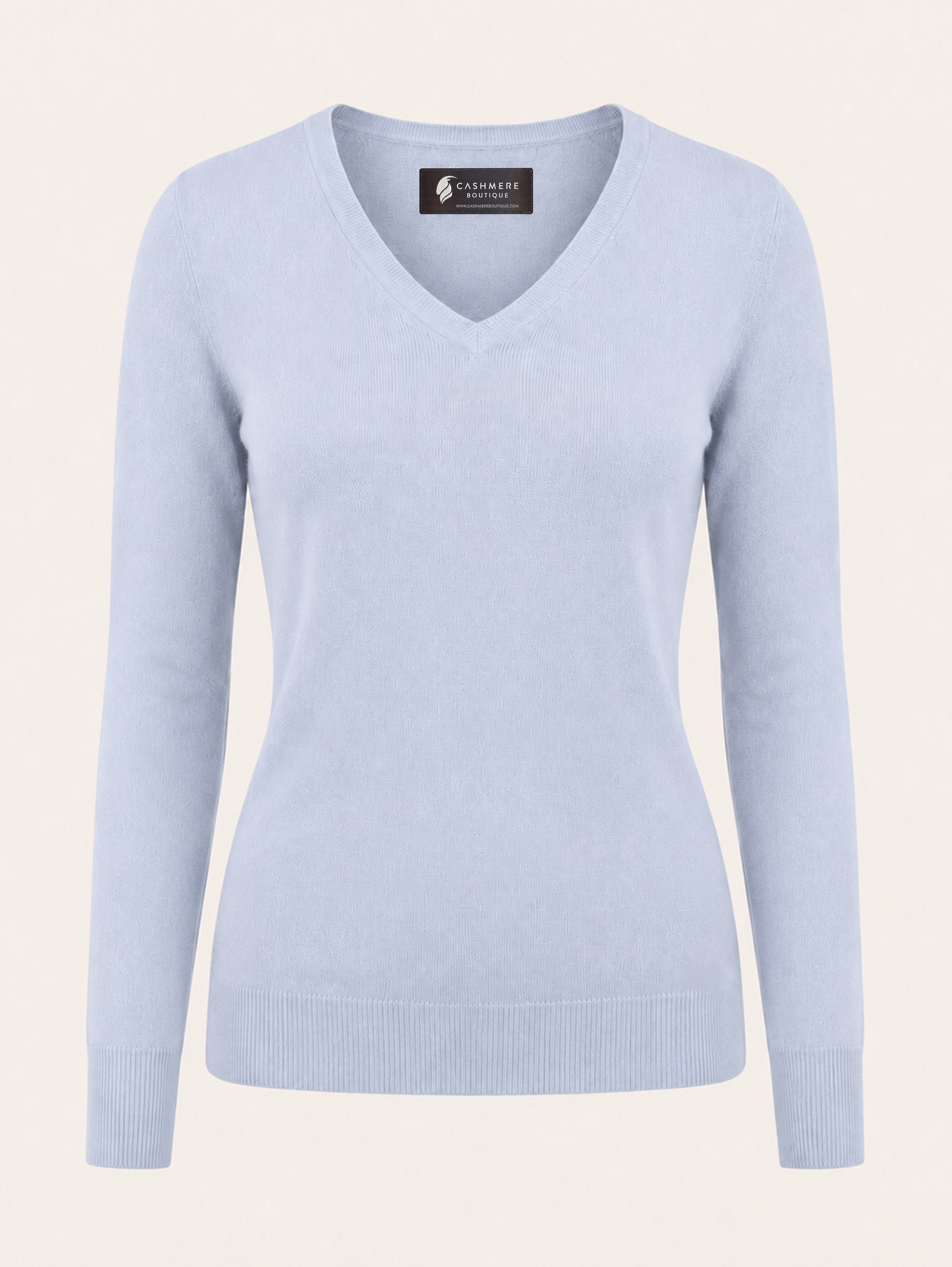 Women's Cashmere V-Neck Sweater - Blue Topaz