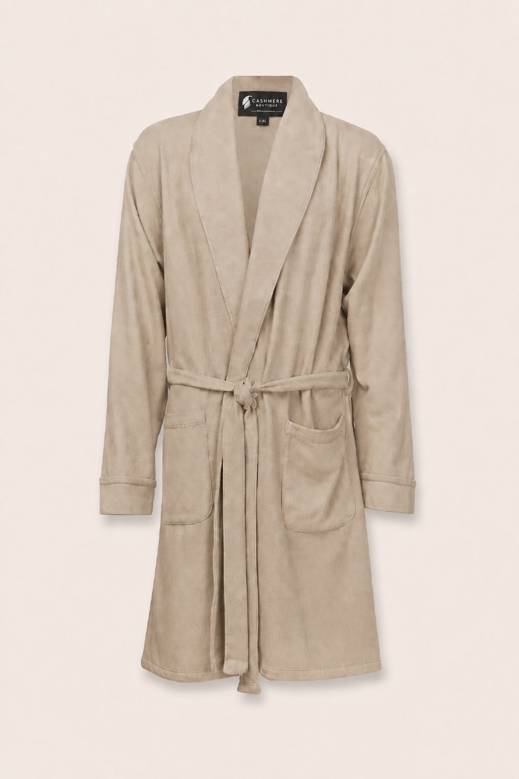 Pure Cashmere Knee Length Robe for Men - Earth Grey