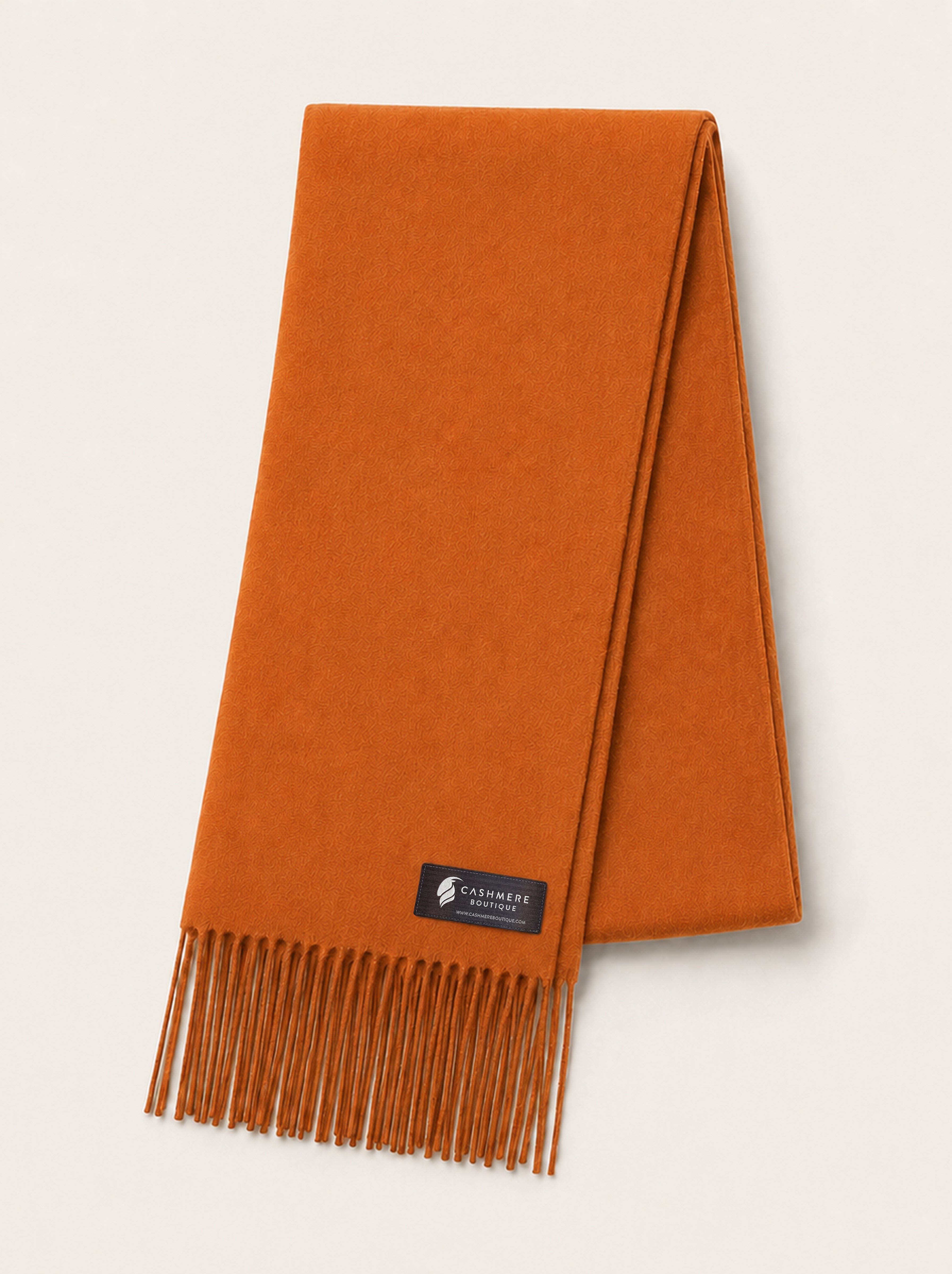 Pure Cashmere Unisex Scarf - Burnt Orange