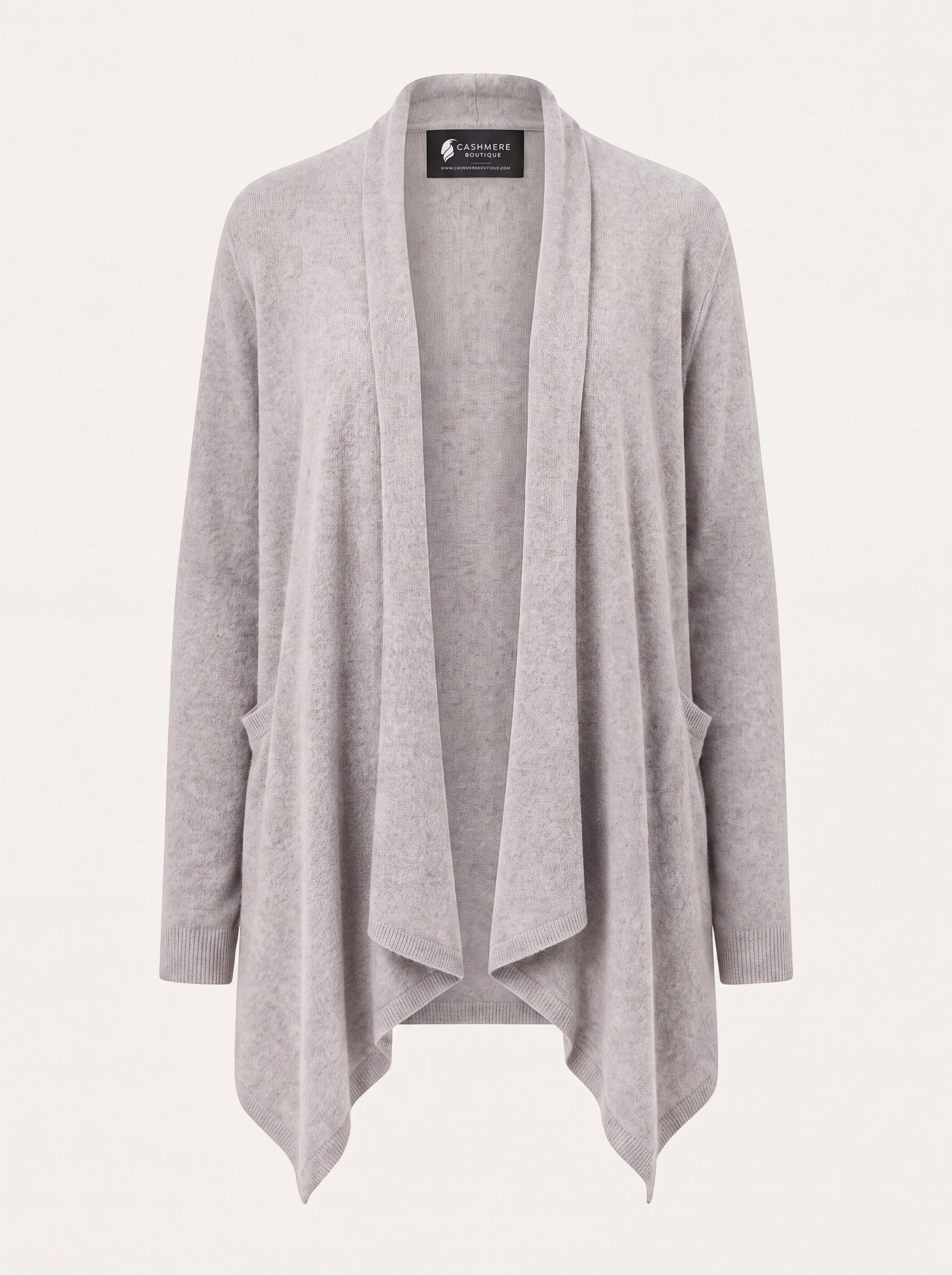 Women’s Pure Cashmere Front-Tail Open Cardigan - Dove
