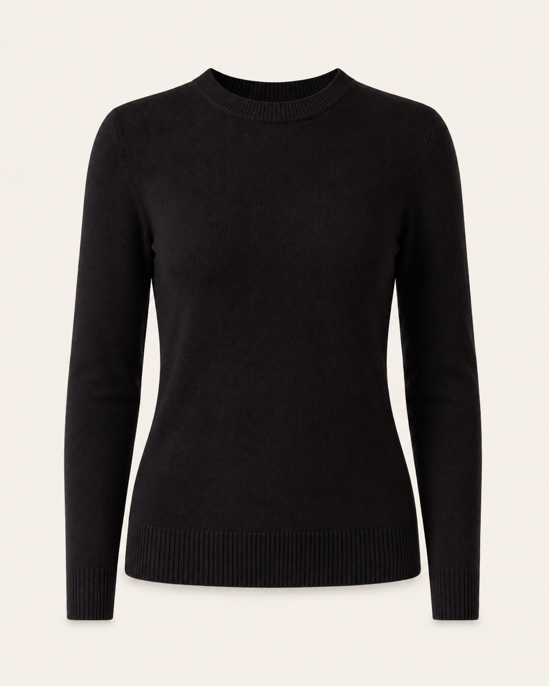 Women's Crew Neck Cashmere Sweater - Black