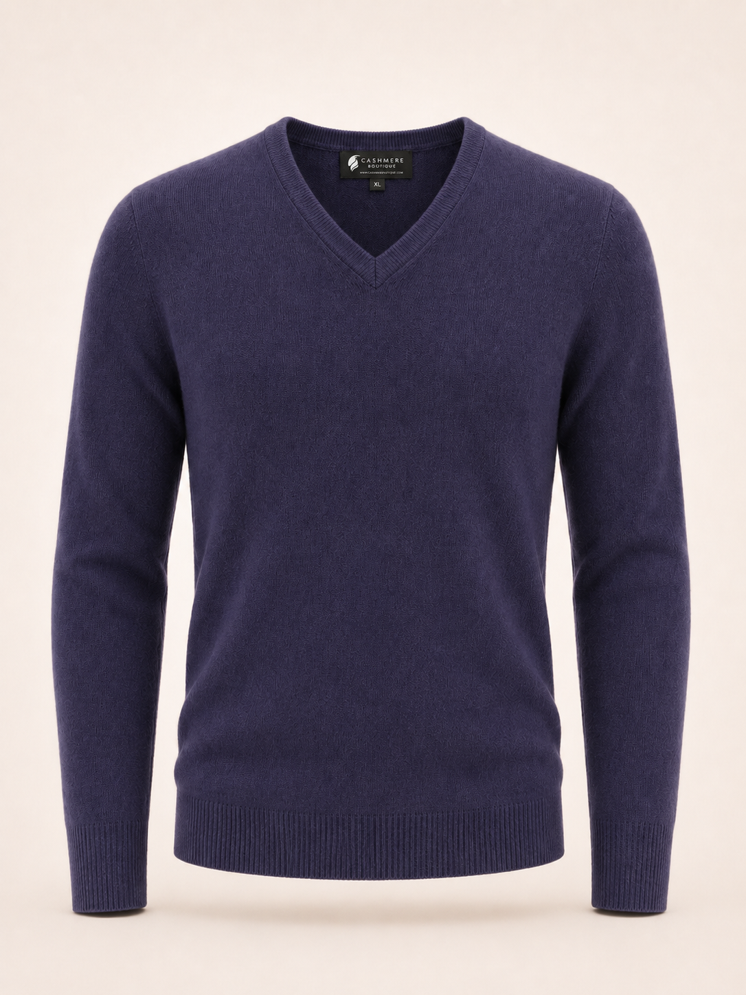 Men's V-Neck Cashmere Sweater - Navy