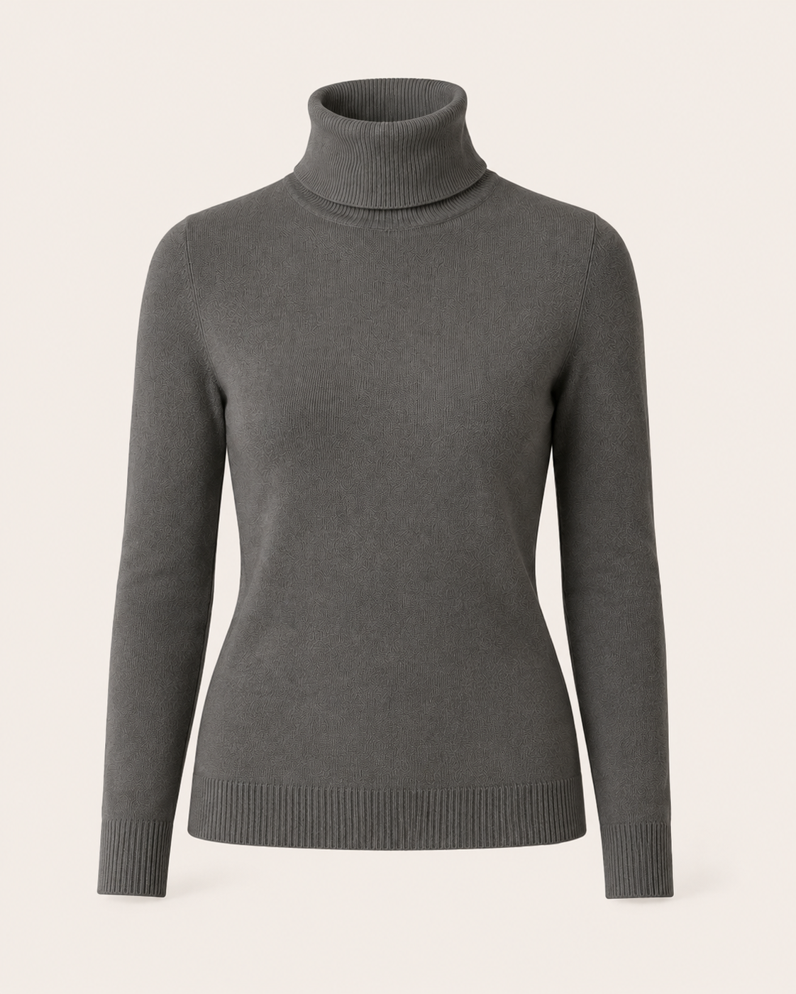Women's Pure Cashmere Turtle Neck Sweater - Charcoal