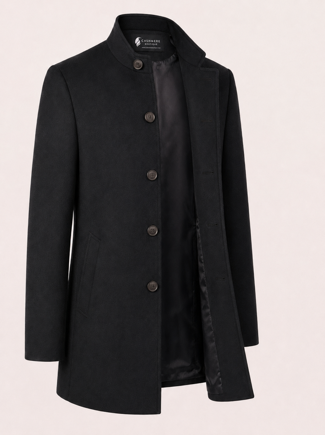 Men's Pure Cashmere Hip Length Car Coat