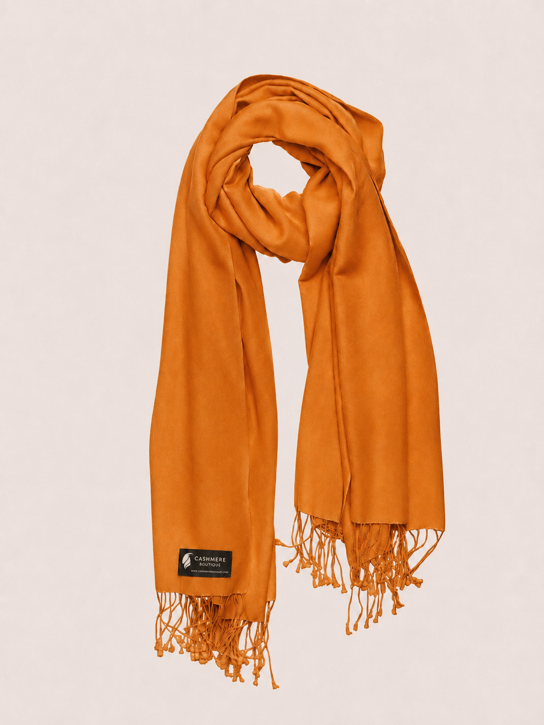 Pashmina and Silk Wrap - Burnt Orange