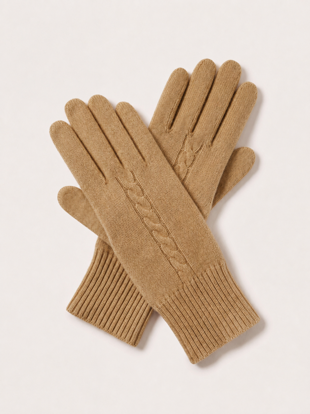 Pure Cashmere Unisex Gloves - Camel