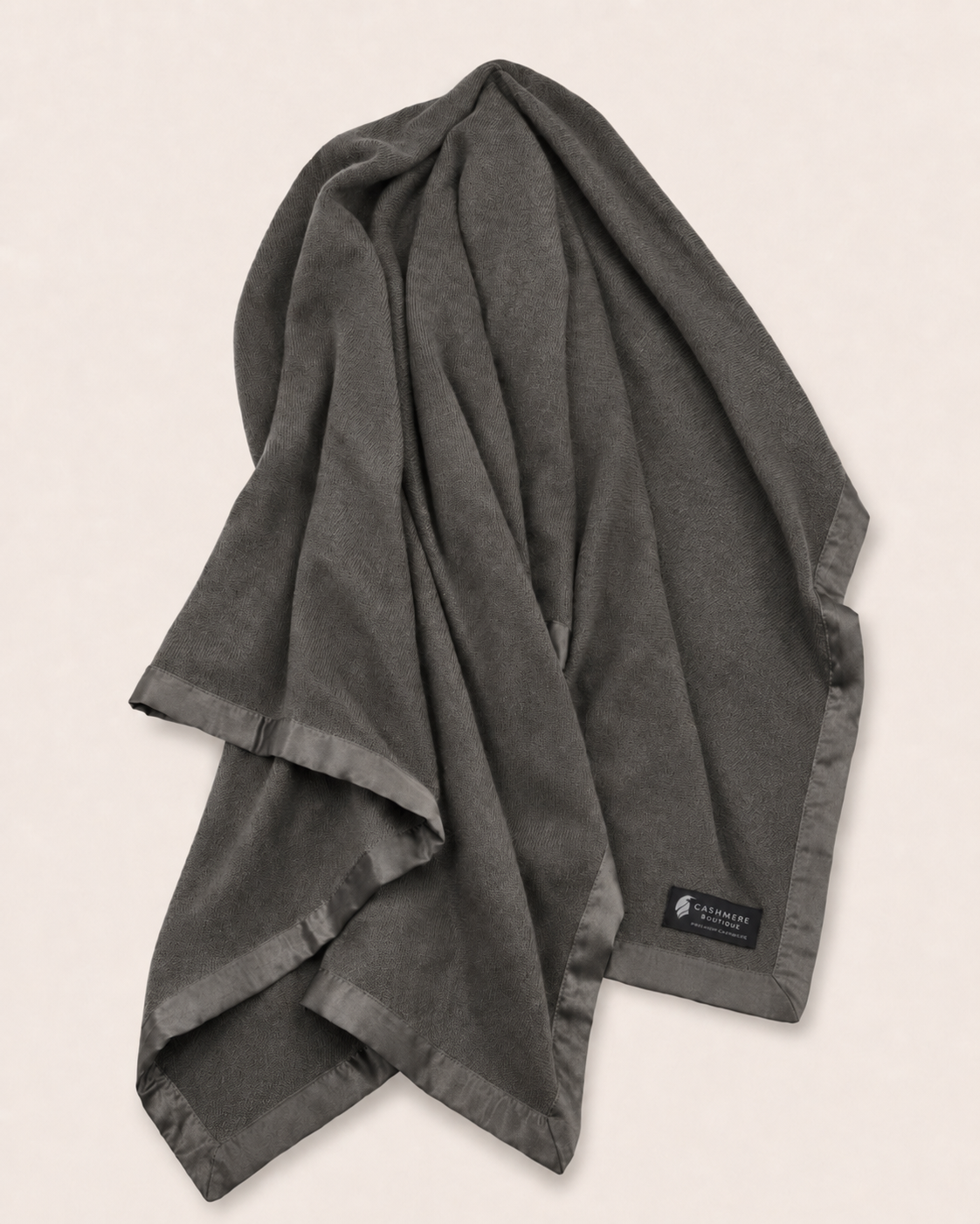 Pure Cashmere Twin Blanket in 4 Ply - Charcoal