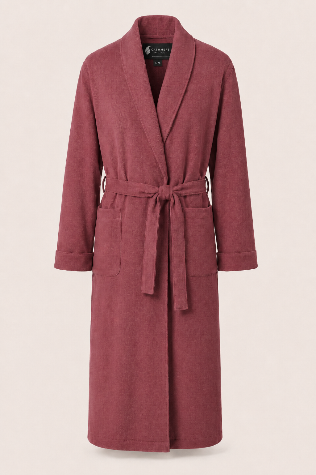 Pure Cashmere Full Length Robe for Men - Burgundy